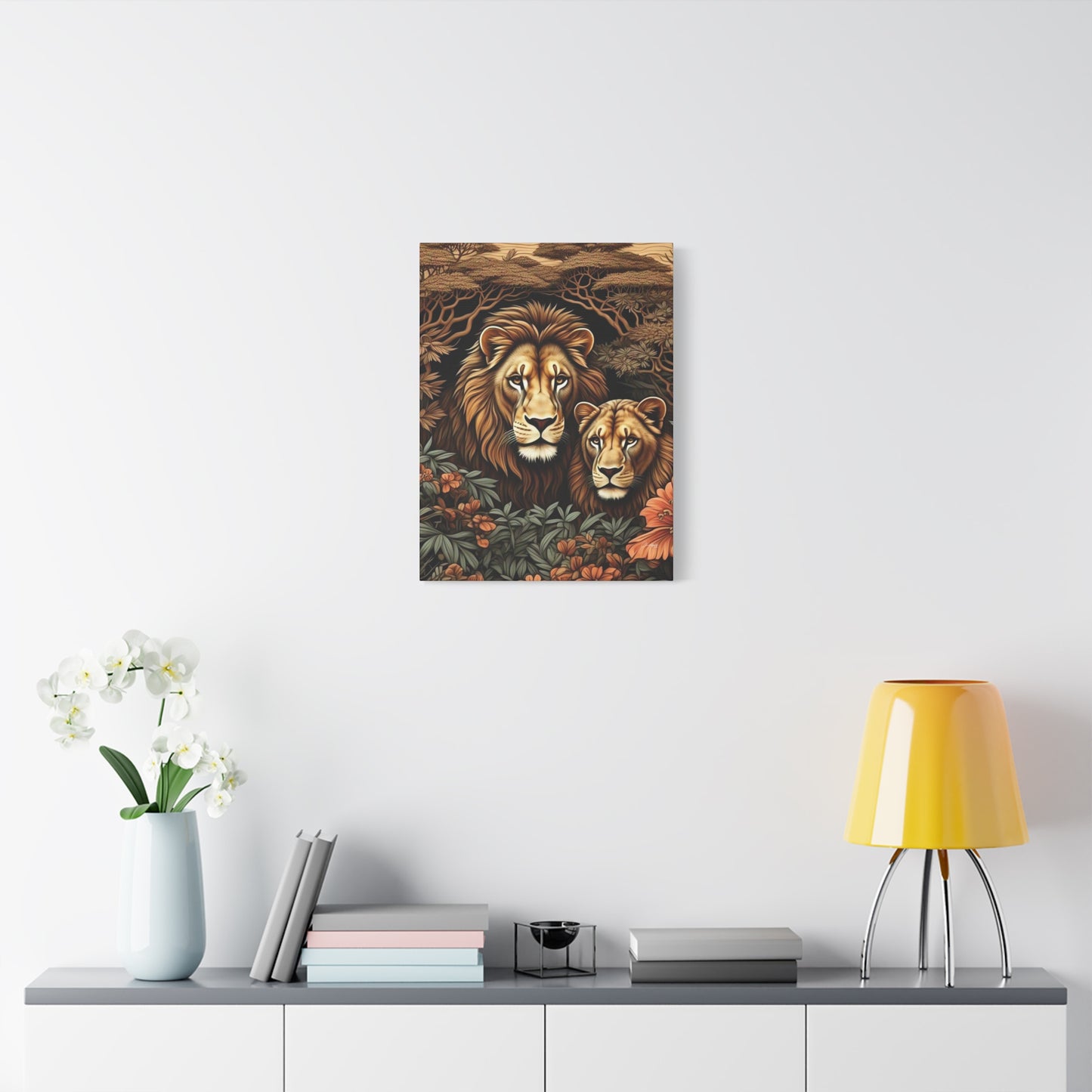 Majestic Lion Family Canvas Wall Art, Animal Lovers Decor, Wildlife Home Accent, Gift for Nature Enthusiasts, Meaningful Family Art