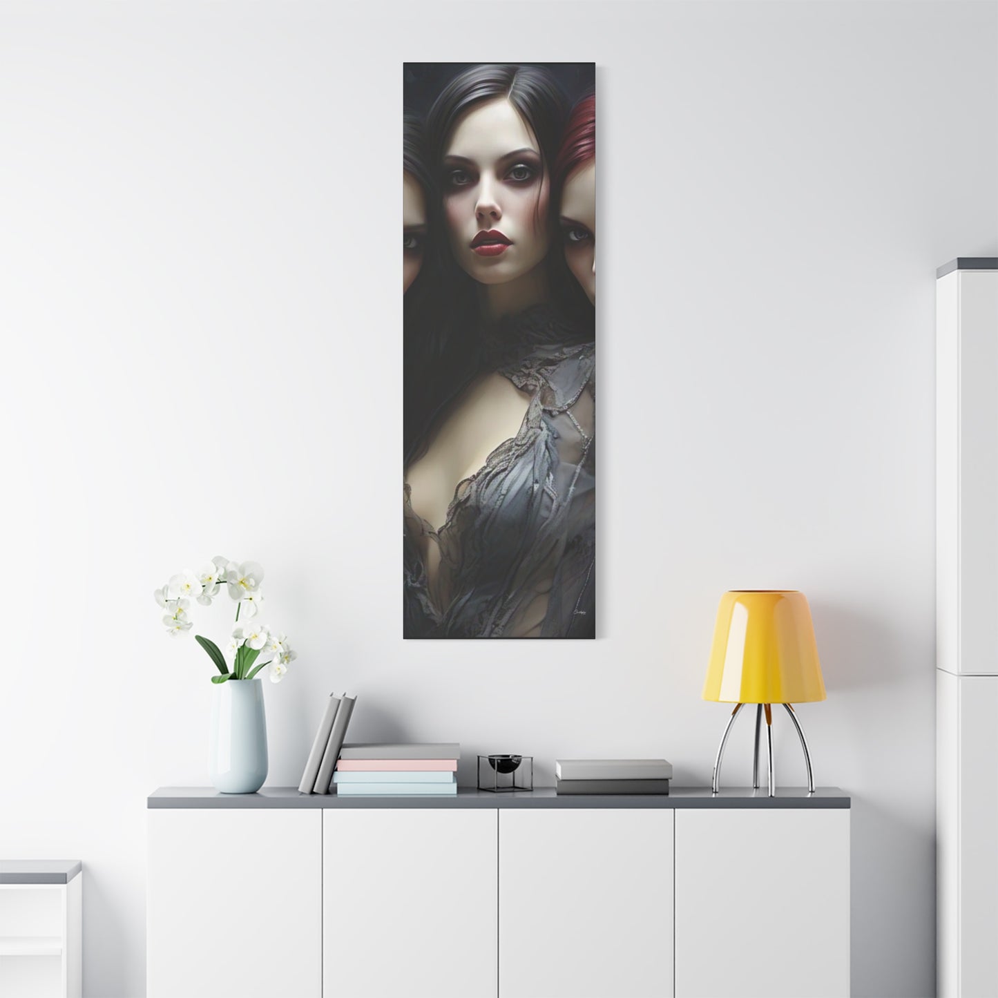 Gothic Wall Art Canvas, Fantasy Home Decor, Unique Gift for Halloween, Witchy Vibe Art, Dark Aesthetic Room Decor