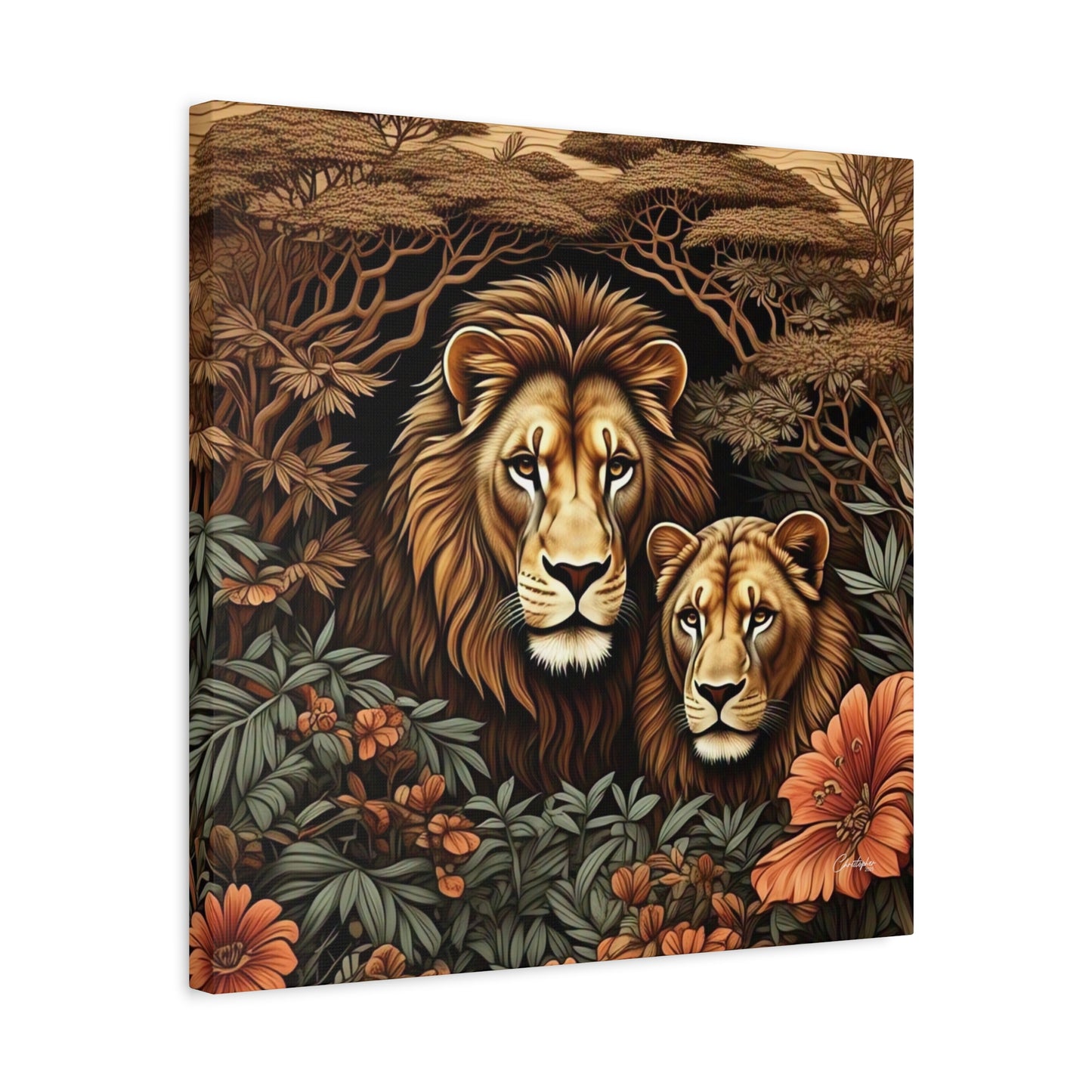 Majestic Lion Family Canvas Wall Art, Animal Lovers Decor, Wildlife Home Accent, Gift for Nature Enthusiasts, Meaningful Family Art