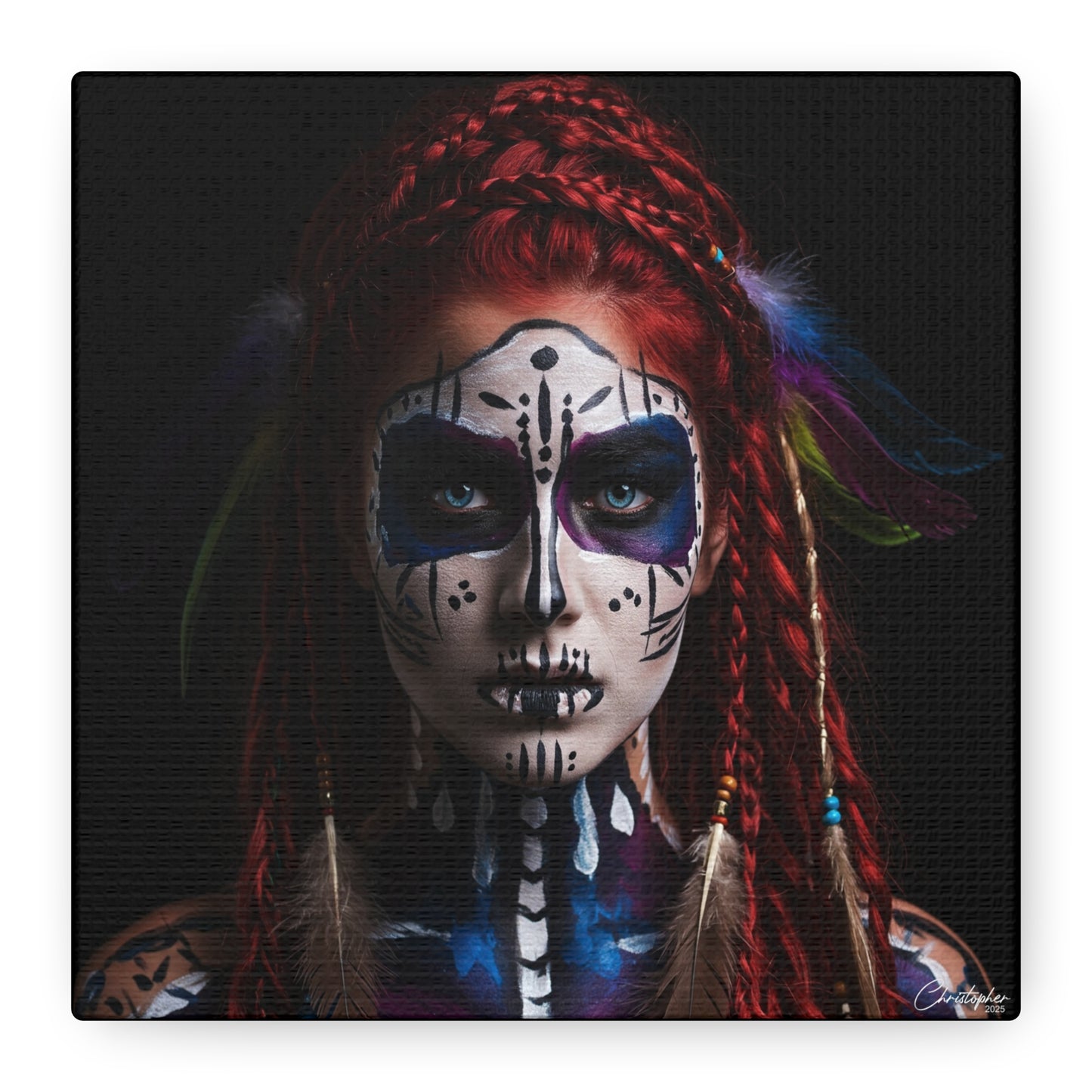 Colorful Tribal Art Canvas Print - Bohemian Home Decor