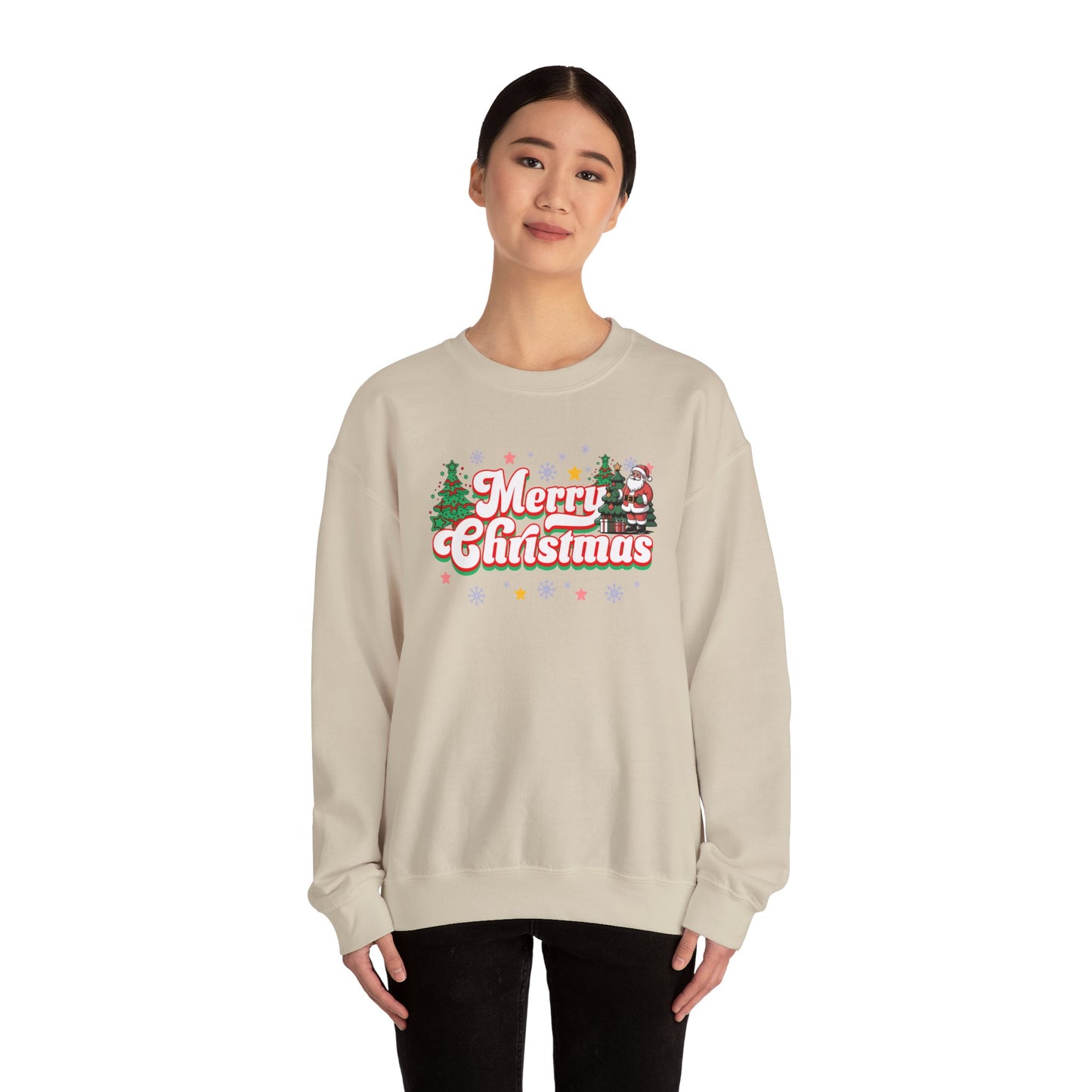 Merry Christmas Crewneck Sweatshirt — Festive Holiday Graphic Sweatshirt