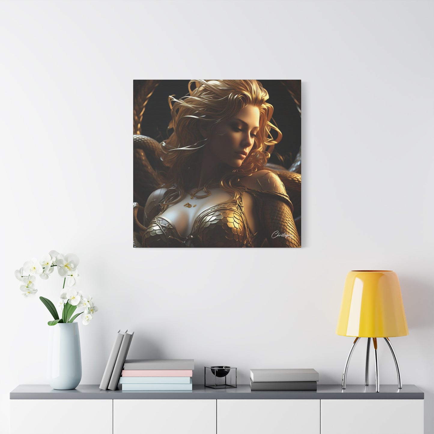 Fantasy Art Canvas Print - Serpent Goddess Home Decor