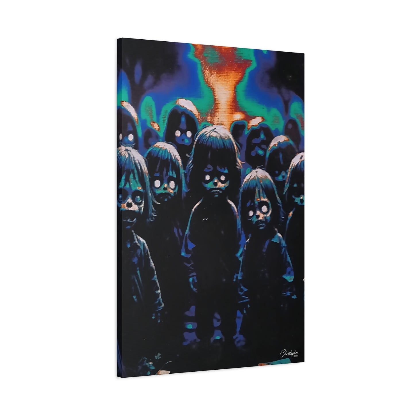 Original Laser Engraved Art, Full Wrapped Edges, Matte Canvas, Stretched, 1.25"