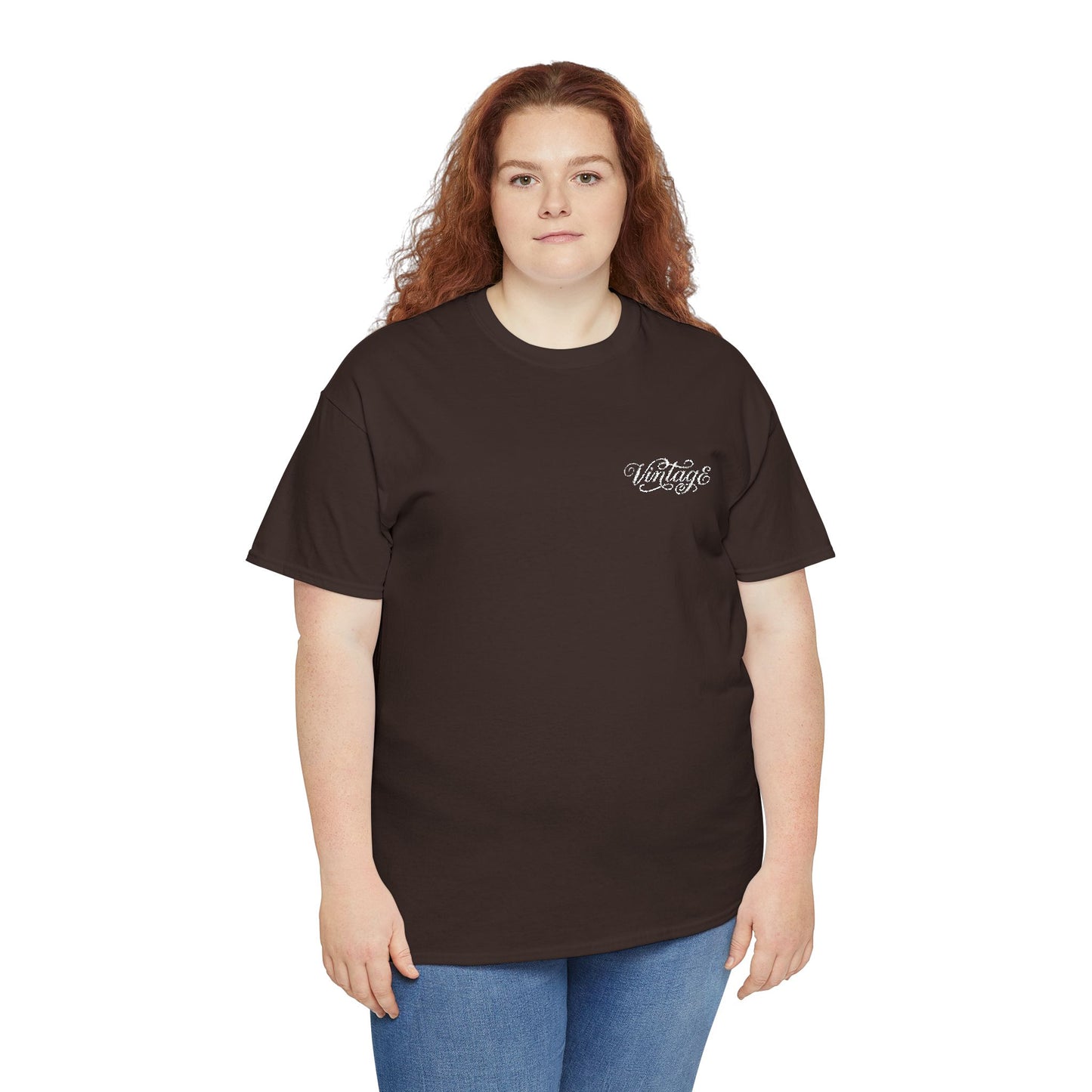 T-Shirt — Vintage in White Chest Logo Tee