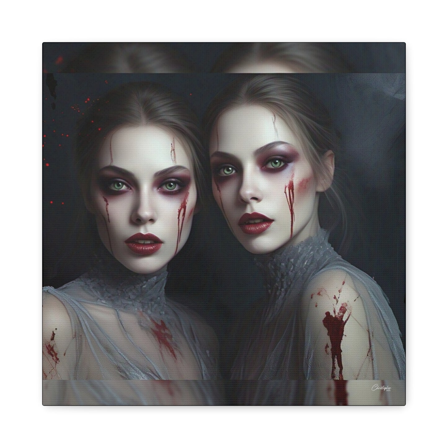 Spooky Art Canvas Print, Matte Canvas, Stretched Wall Decor, Gothic Home Decor, Halloween Art, Unique Gift