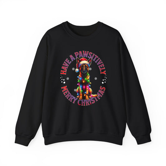 Christmas Dachshund Sweatshirt - "Have a Pawsitively Merry Christmas" Cute Holiday Dog Crewneck