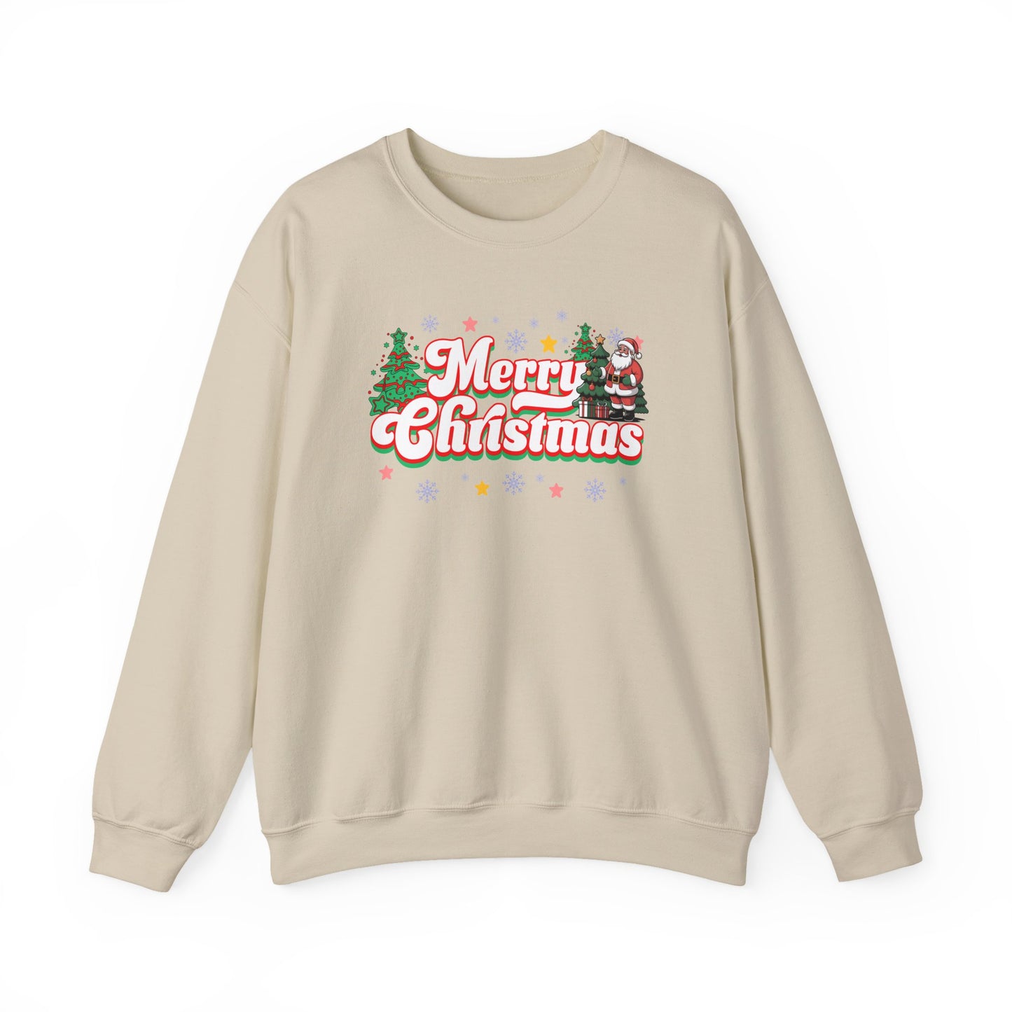 Merry Christmas Crewneck Sweatshirt — Festive Holiday Graphic Sweatshirt