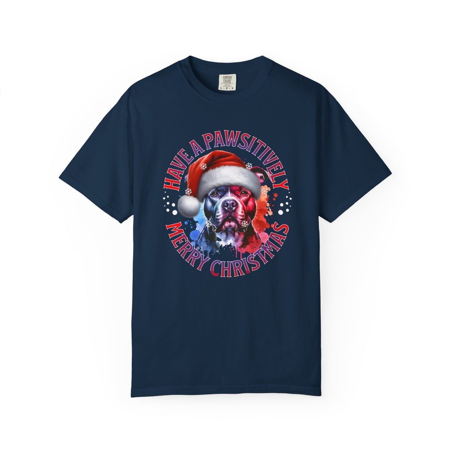 Have a Pawsitively Merry Christmas Pit Bull T-Shirt — Santa Dog Holiday Tee