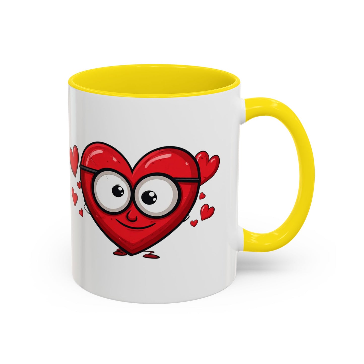 Cute Cartoon Heart Coffee Mug — Valentine Love Accent Mug (11/15oz)