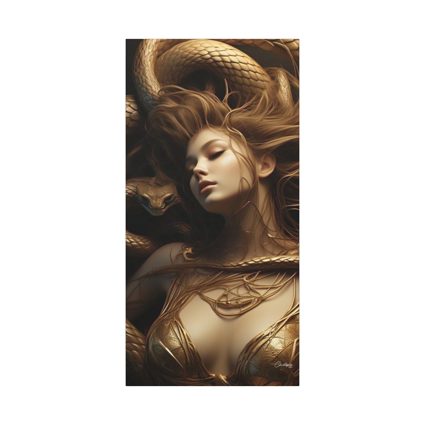 Goddess of Serpents Canvas Art - Stretched Matte Wall Decor