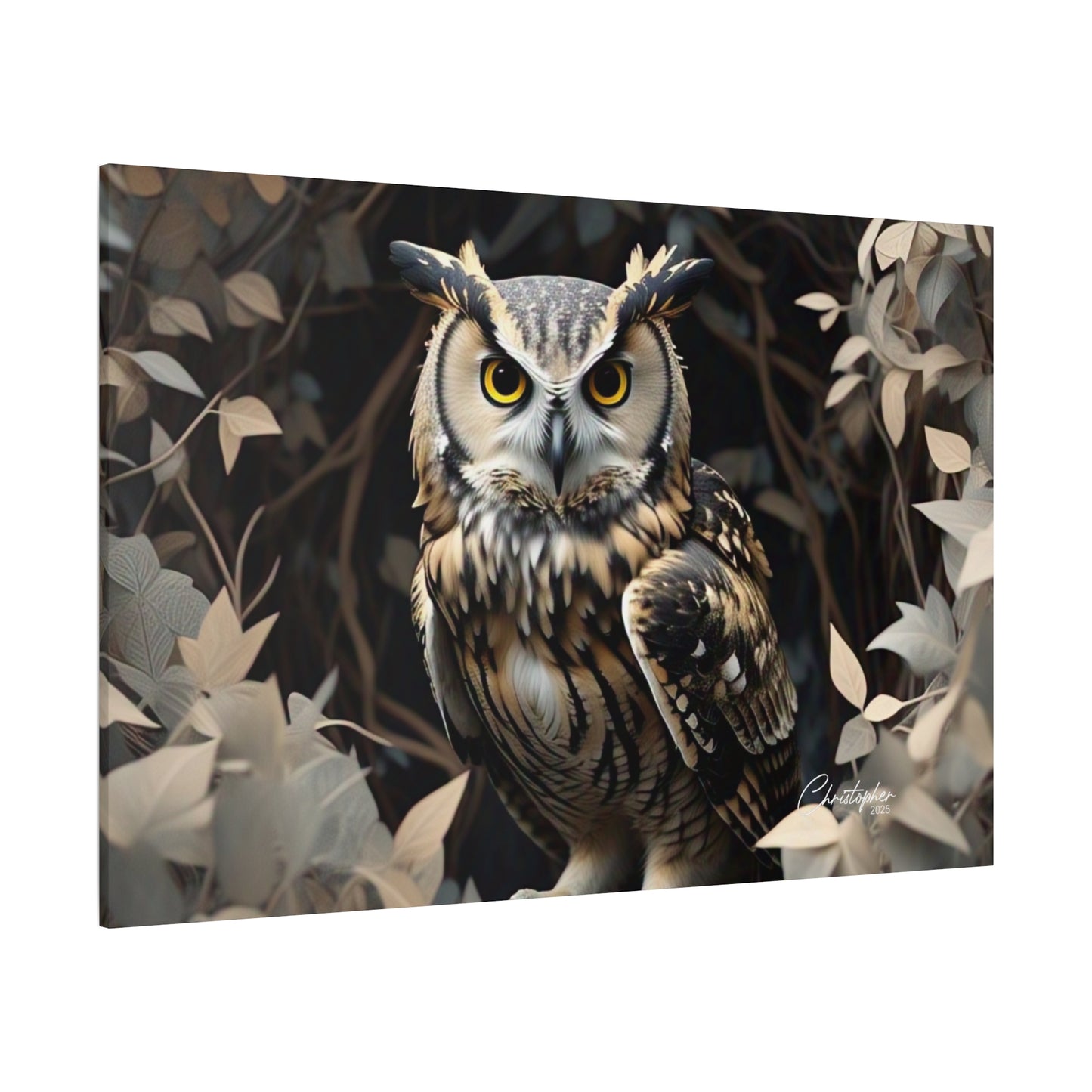 Realistic Owl Canvas Art - Nature Wall Decor for Home & Office