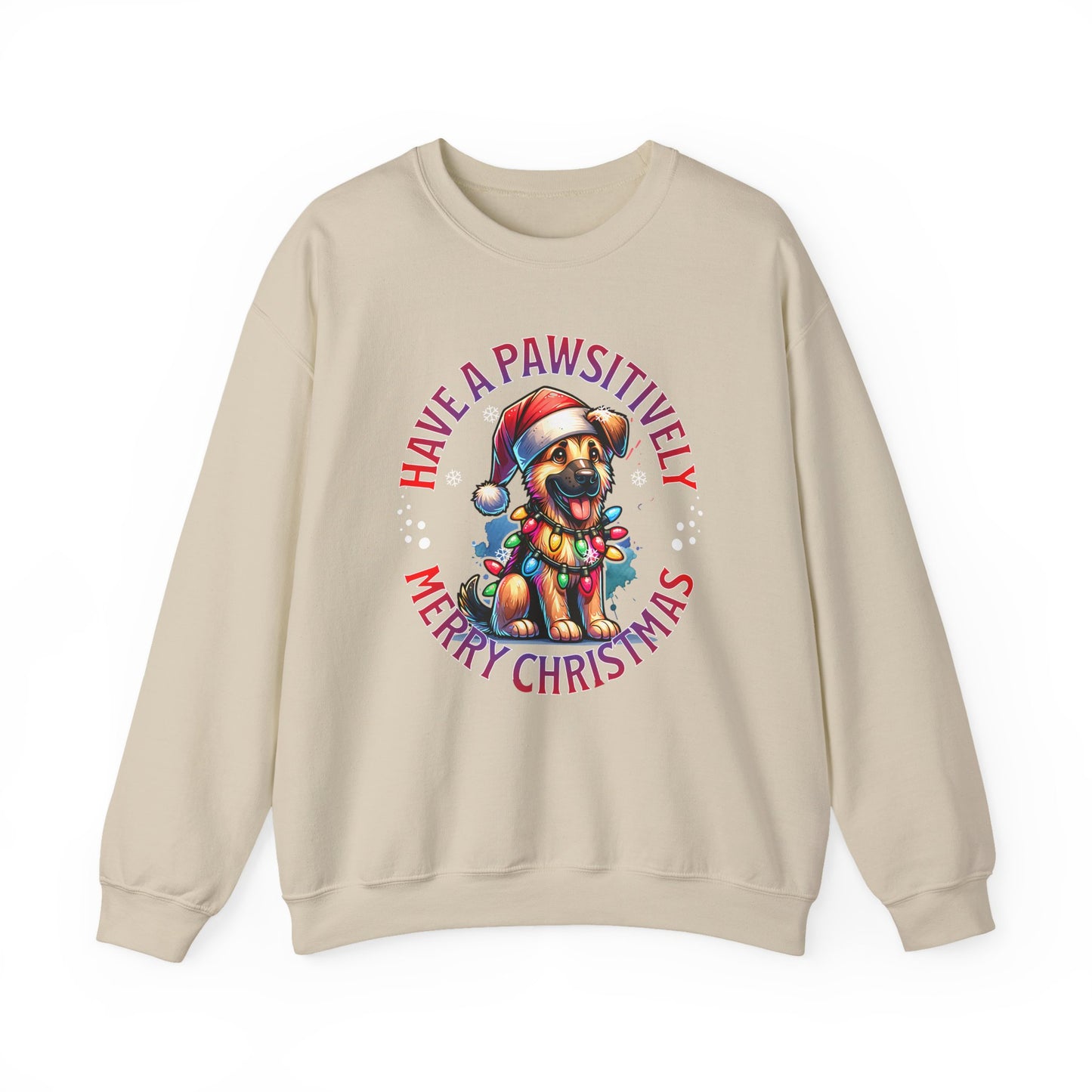 Christmas German Shepard Sweatshirt – "Have a Pawsitively Merry Christmas" Crewneck