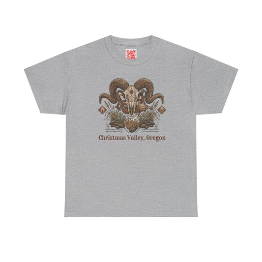 Ram Skull Graphic Tee Double Sided — 'Chestnut Valley, Oregon' Vintage Occult Shirt