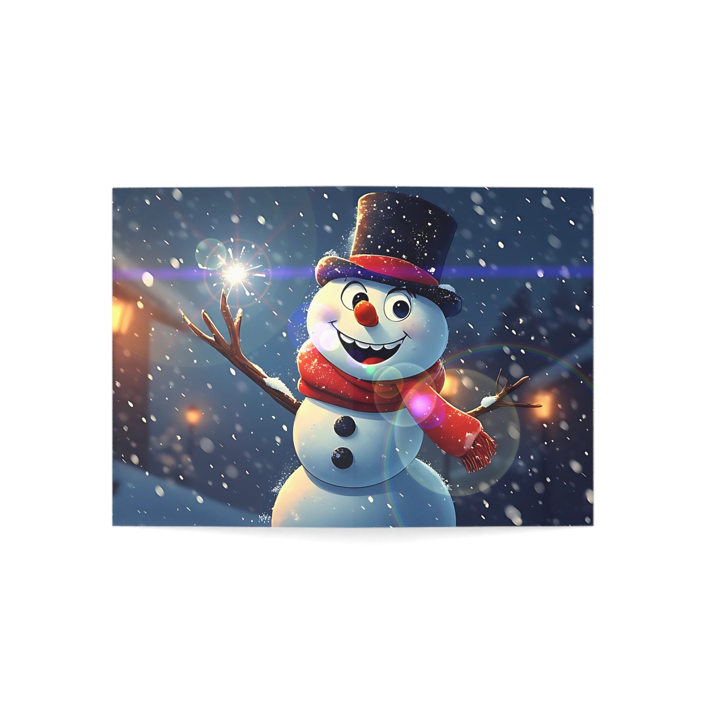 Festive Snowman (Christmas Selfies) Greeting Cards (1, 10, 30, 50pcs) - Whimsical Winter Celebrations