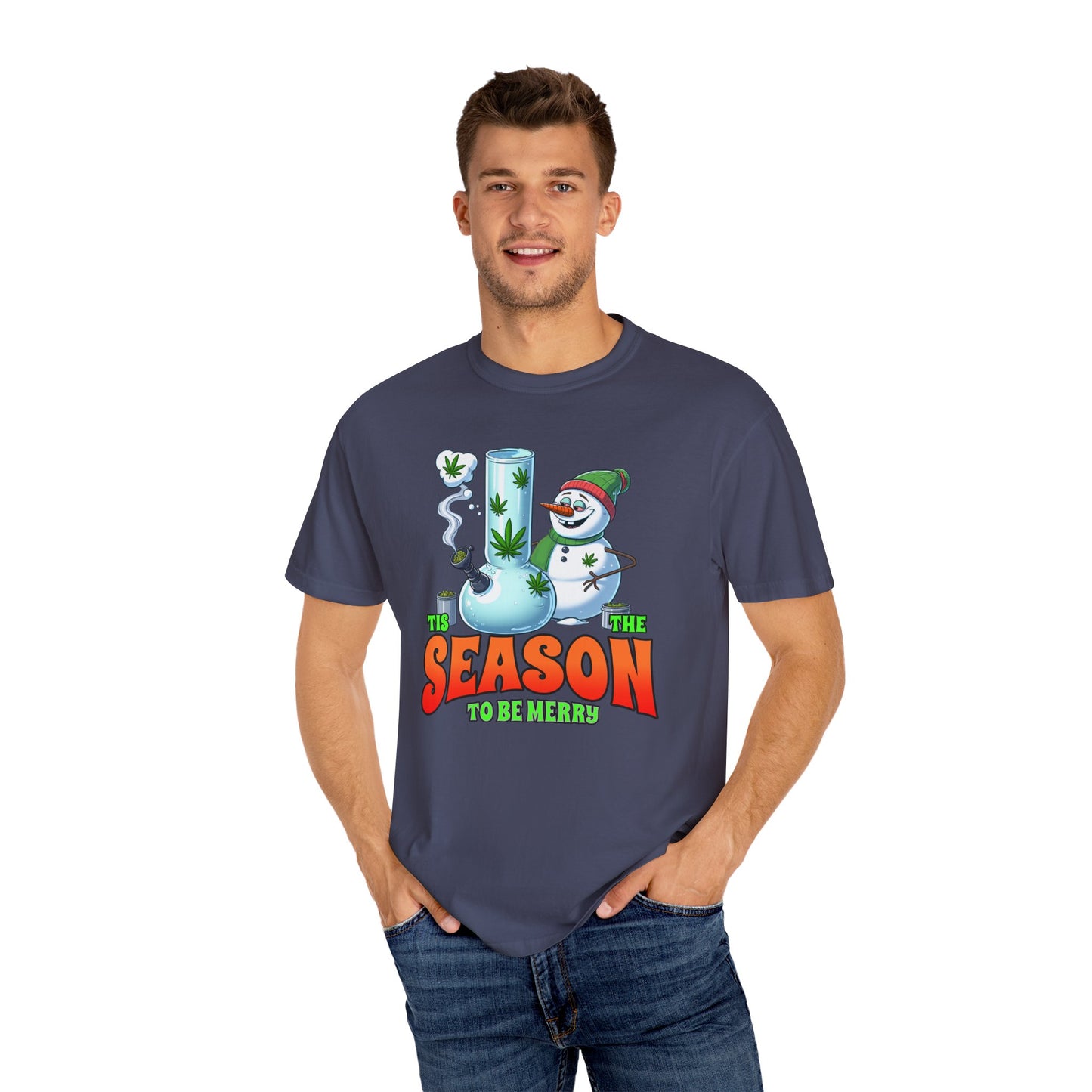Holiday Cannabis Fun T-Shirt | Merry Season Tee, Unisex Gift, Party Apparel, 420 Friendly, Winter Social Wear