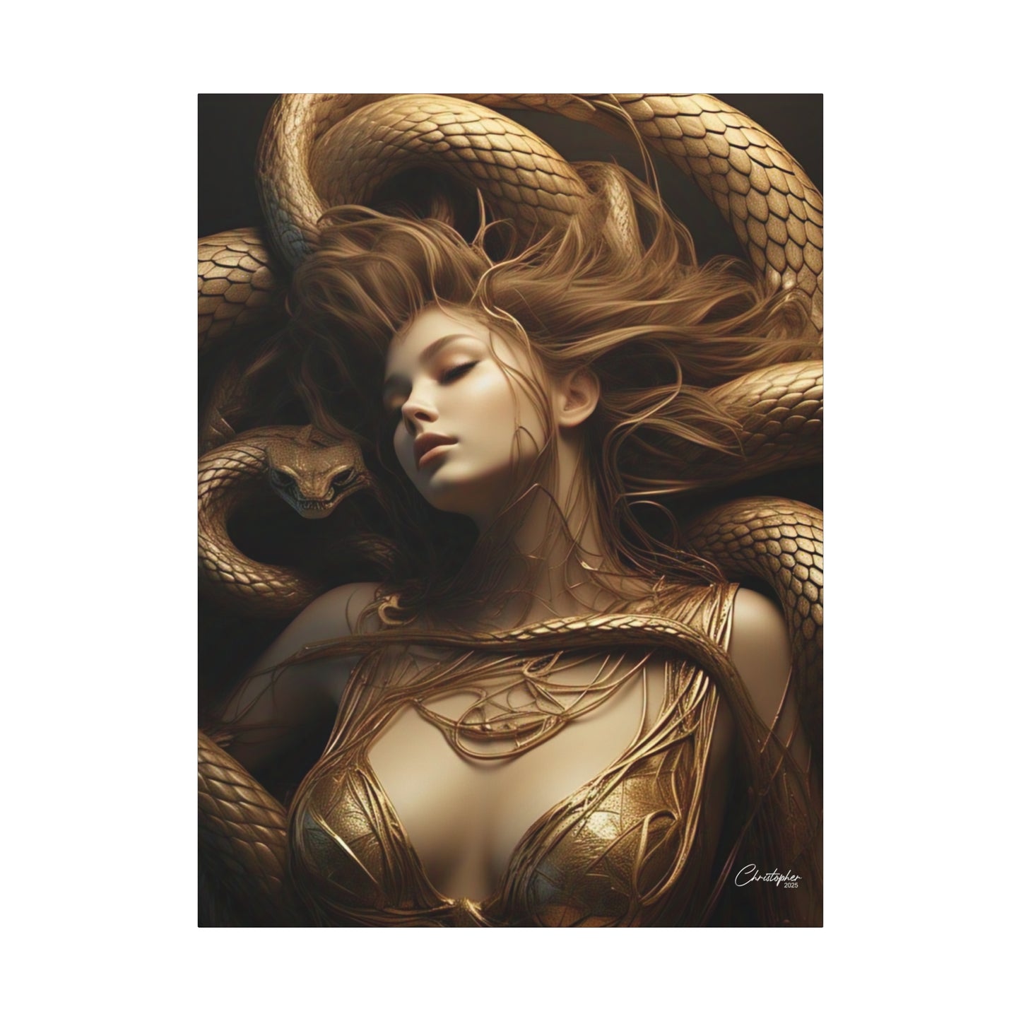 Goddess of Serpents Canvas Art - Stretched Matte Wall Decor