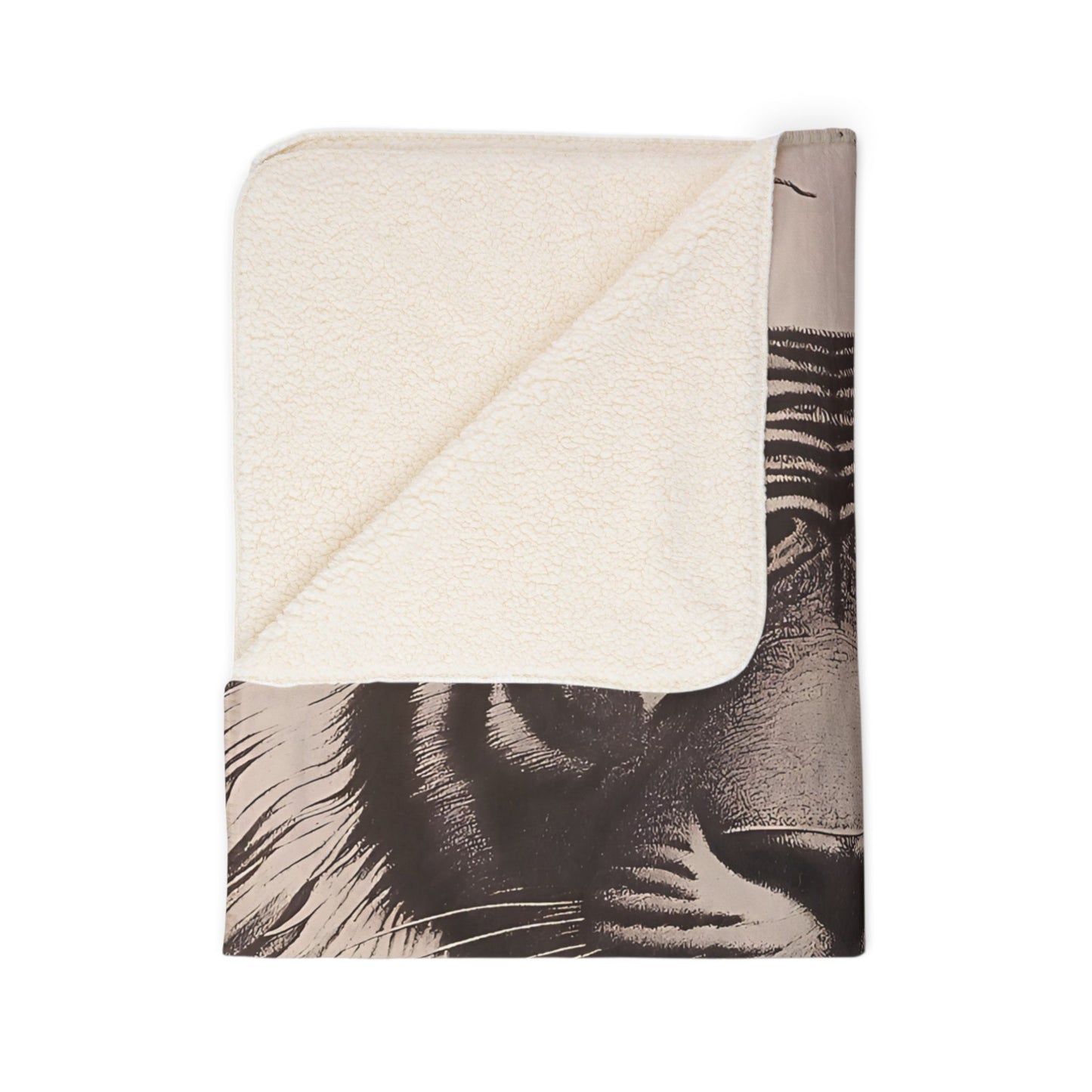 Tiger Portrait Sherpa Blanket – Cozy Fleece Throw with Majestic Wildlife Design