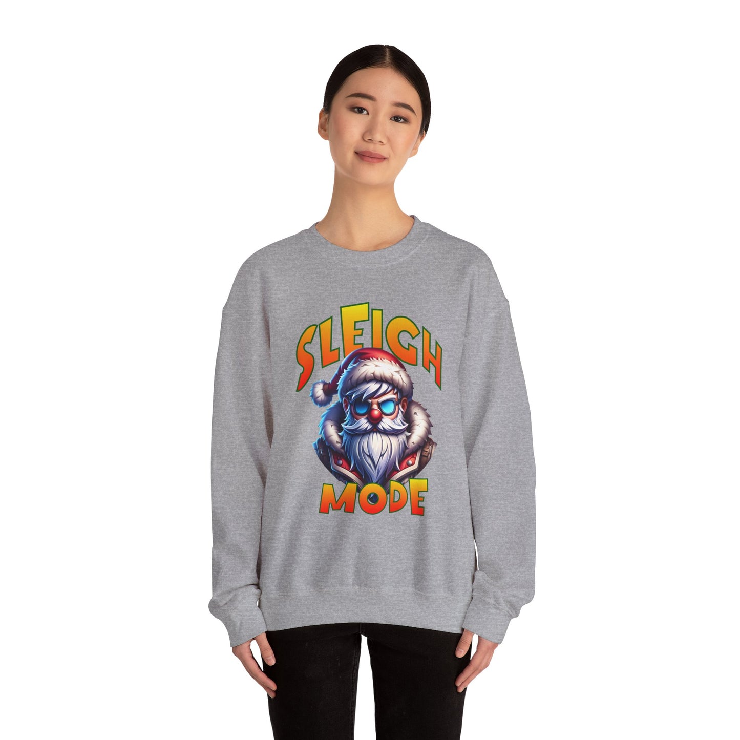 Sleigh Mode Sweatshirt — Cool Santa Graphic Holiday Crewneck