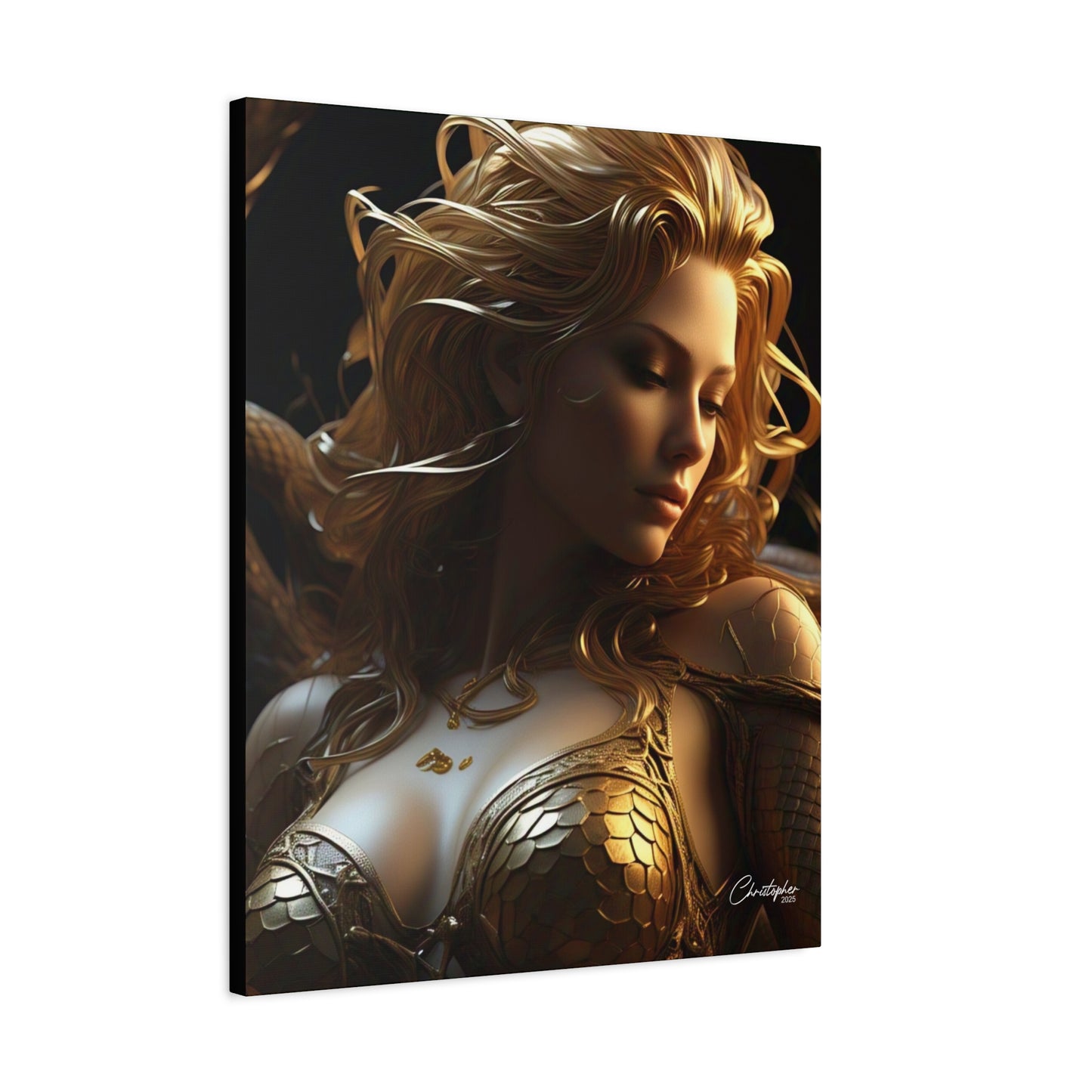 Fantasy Art Canvas Print - Serpent Goddess Home Decor