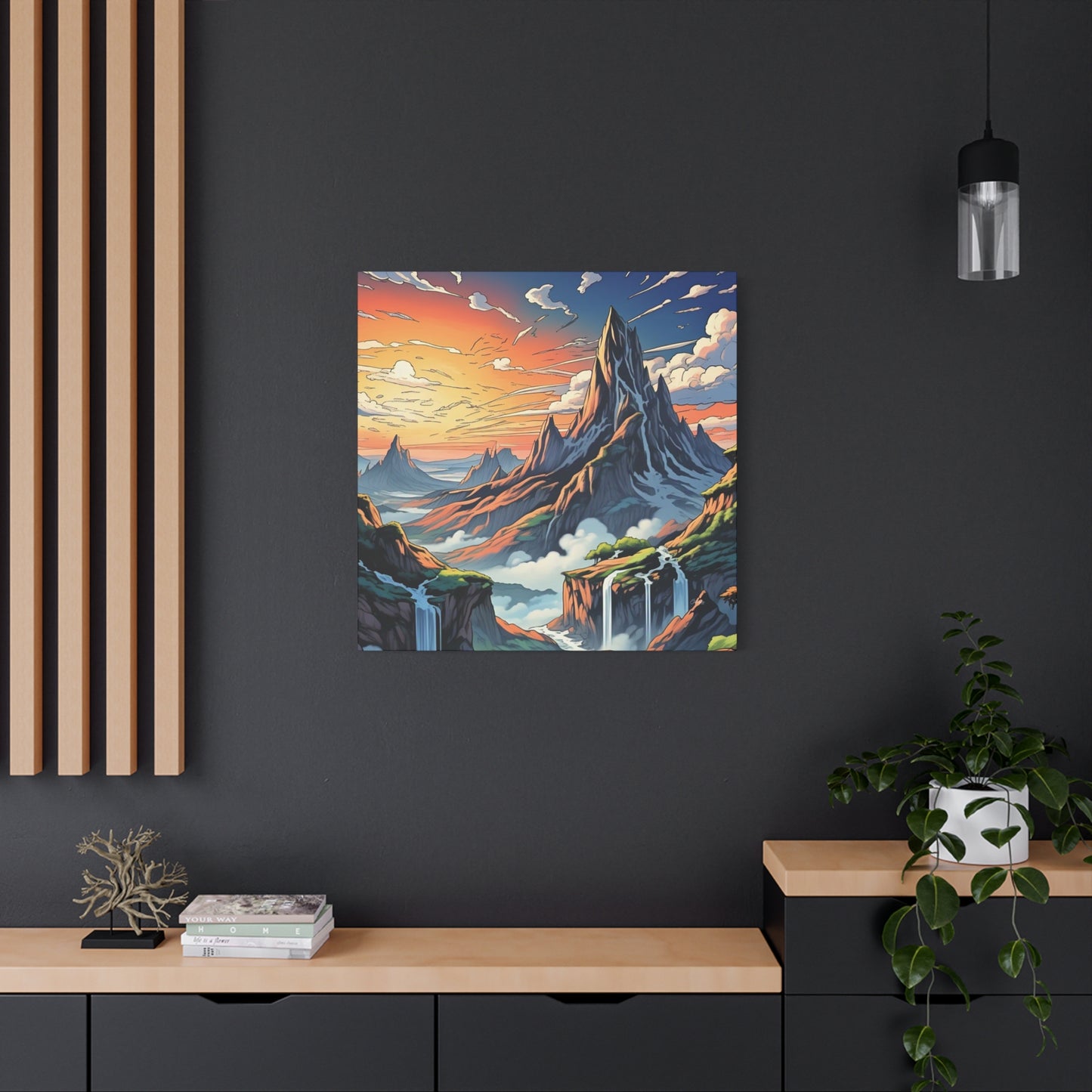 Stretched Canvas Art Print, Mountain Sunrise Landscape Decor, Wall Art for Home, Gift for Nature Lovers, Perfect for Living Room, [...]