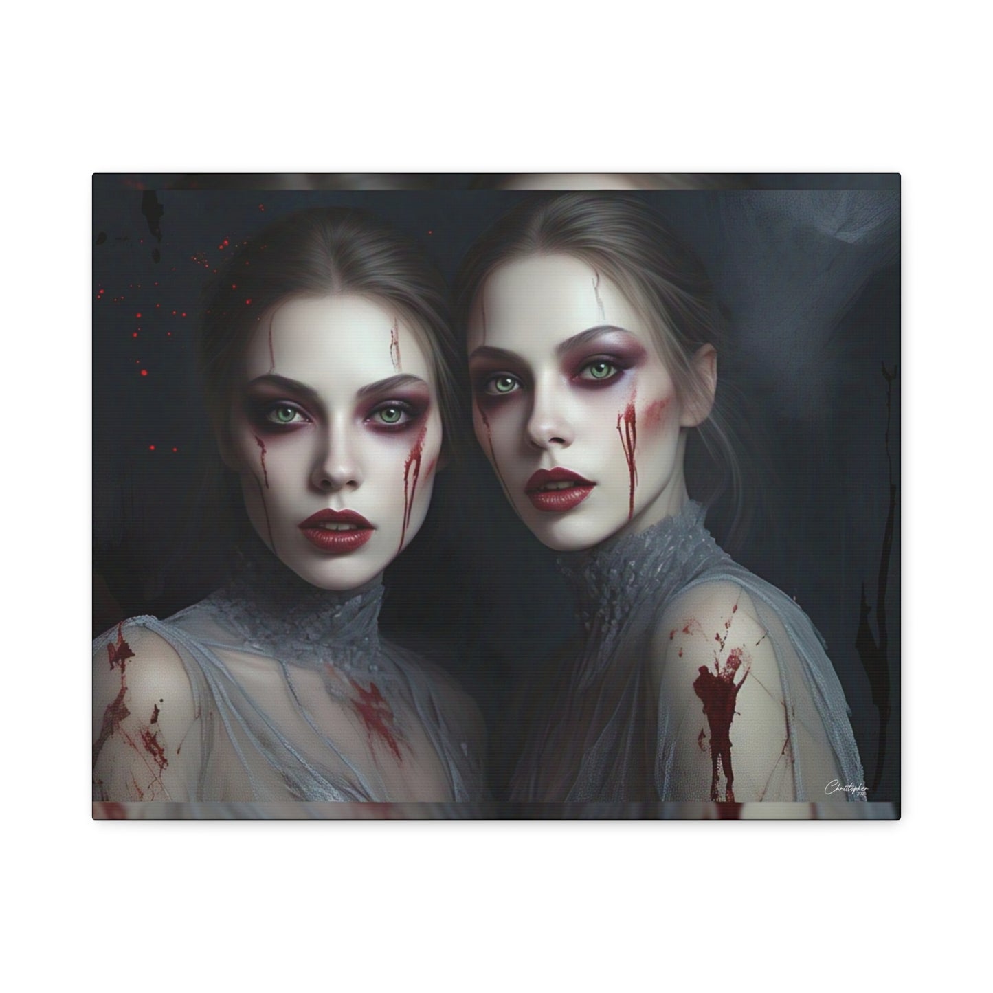 Spooky Art Canvas Print, Matte Canvas, Stretched Wall Decor, Gothic Home Decor, Halloween Art, Unique Gift