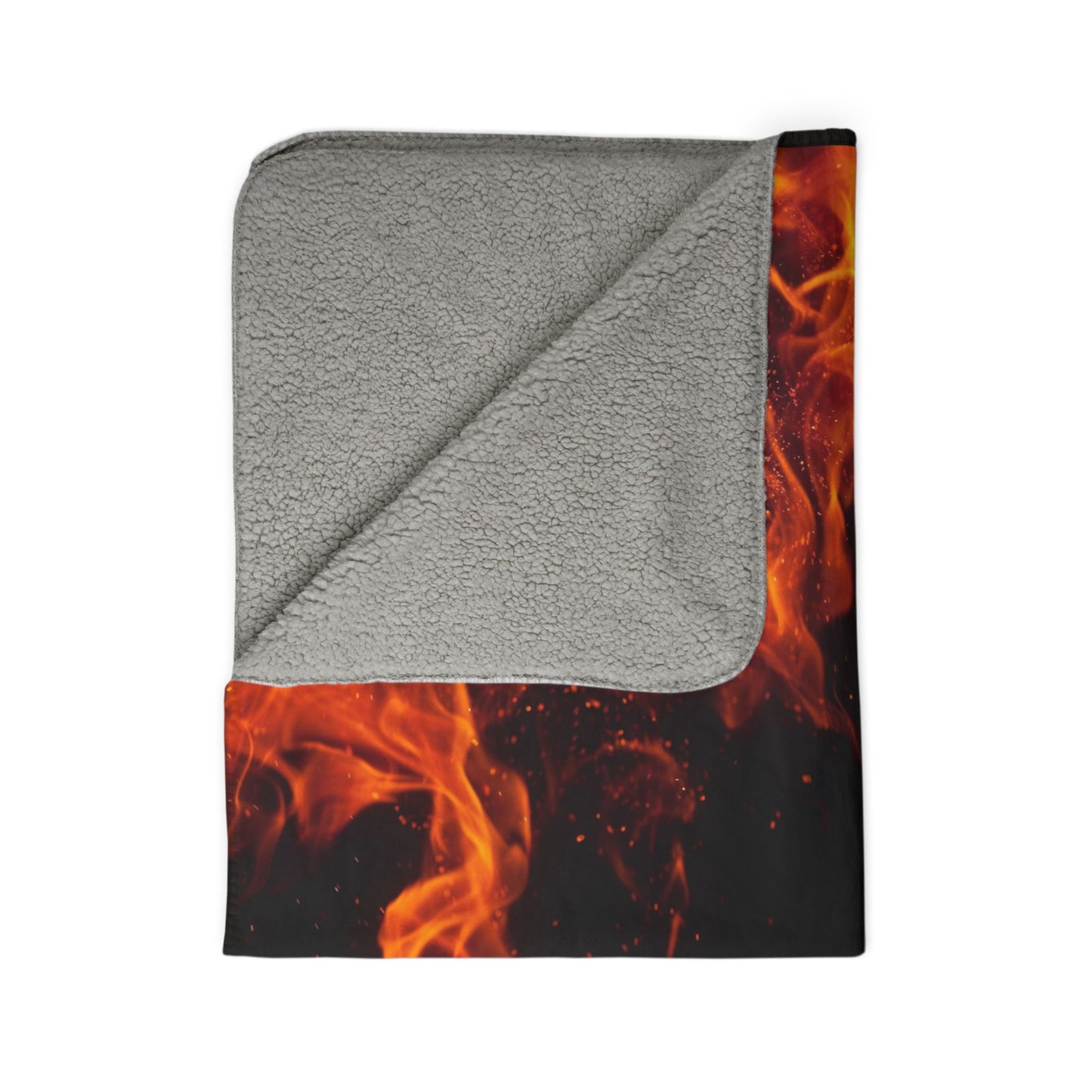 Cozy Flaming Fleece Sherpa Blanket, Perfect for Movie Nights, Camping, Home Decor, Gift for Him, Cozy Winter Accessory