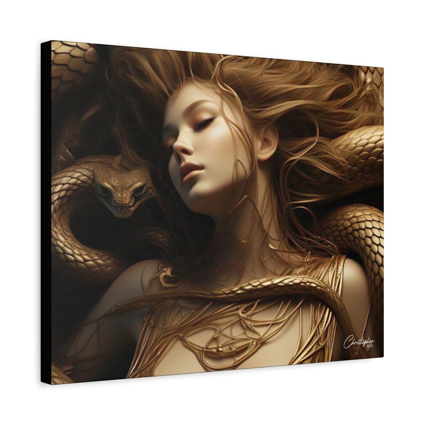 Goddess of Serpents Canvas Art - Stretched Matte Wall Decor