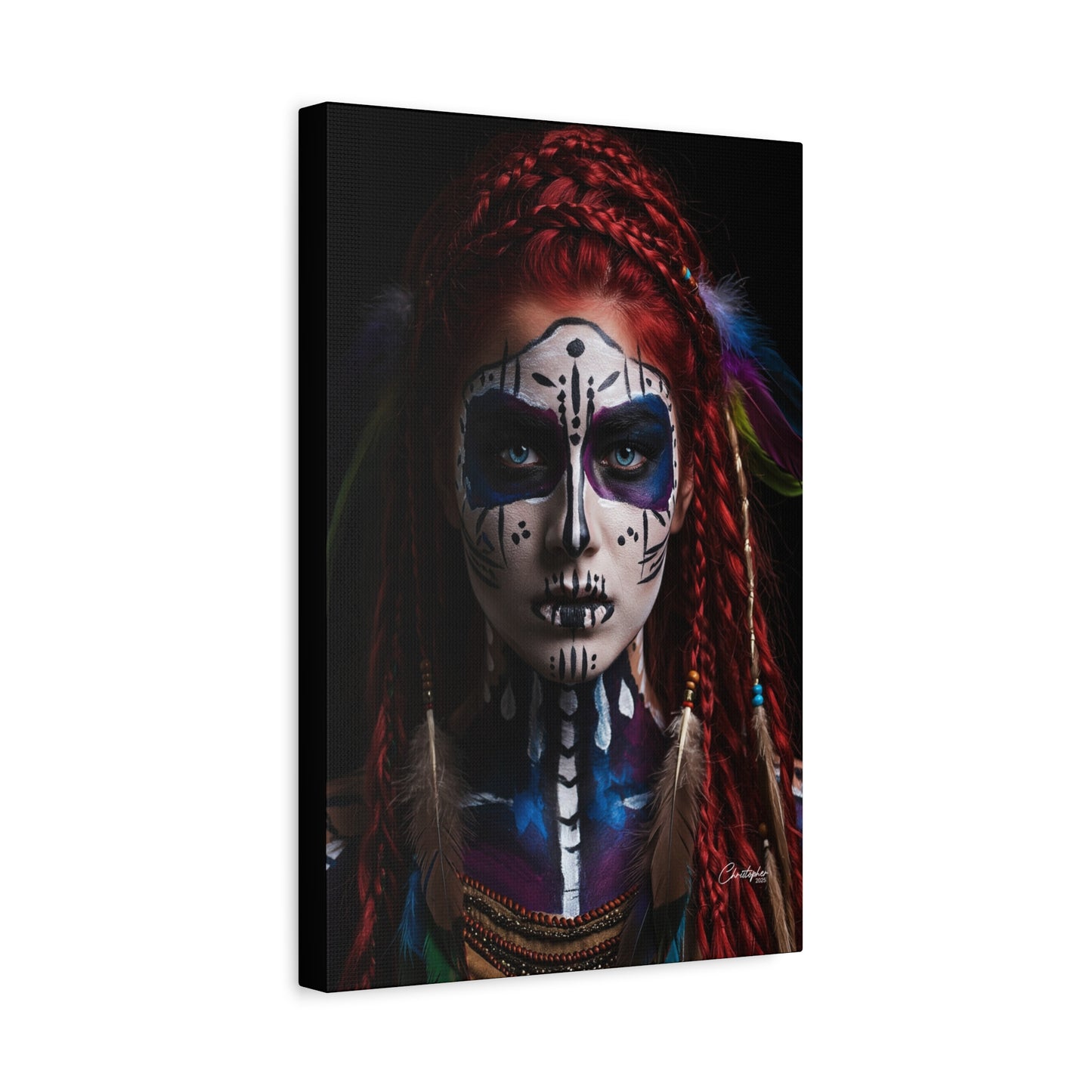 Colorful Tribal Art Canvas Print - Bohemian Home Decor
