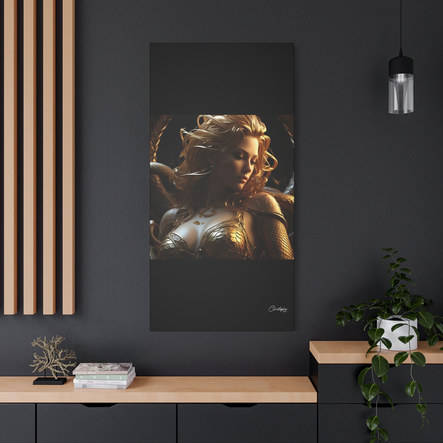 Fantasy Art Canvas Print - Serpent Goddess Home Decor