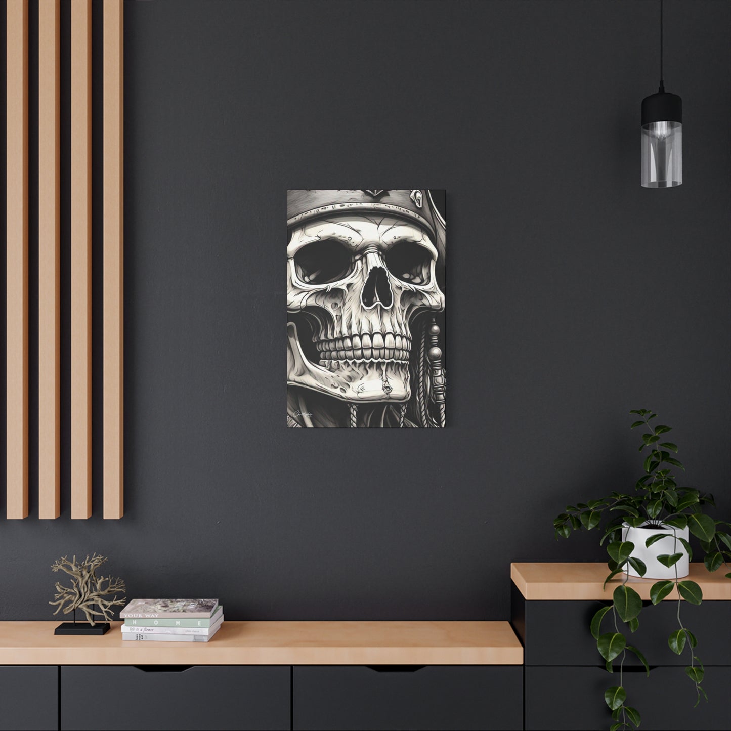 Pirate Skull Canvas Art - Edgy Gothic Decor, Wall Art for Halloween, Gothic Home Decor, Pirate Theme, Gift for Him