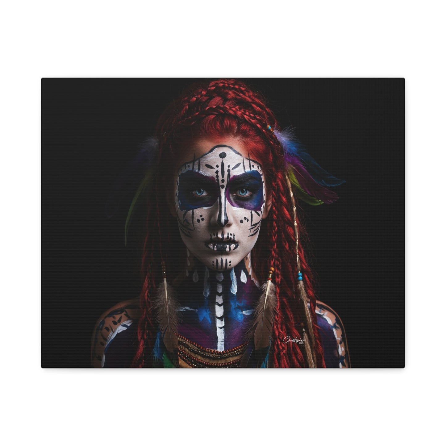 Colorful Tribal Art Canvas Print - Bohemian Home Decor