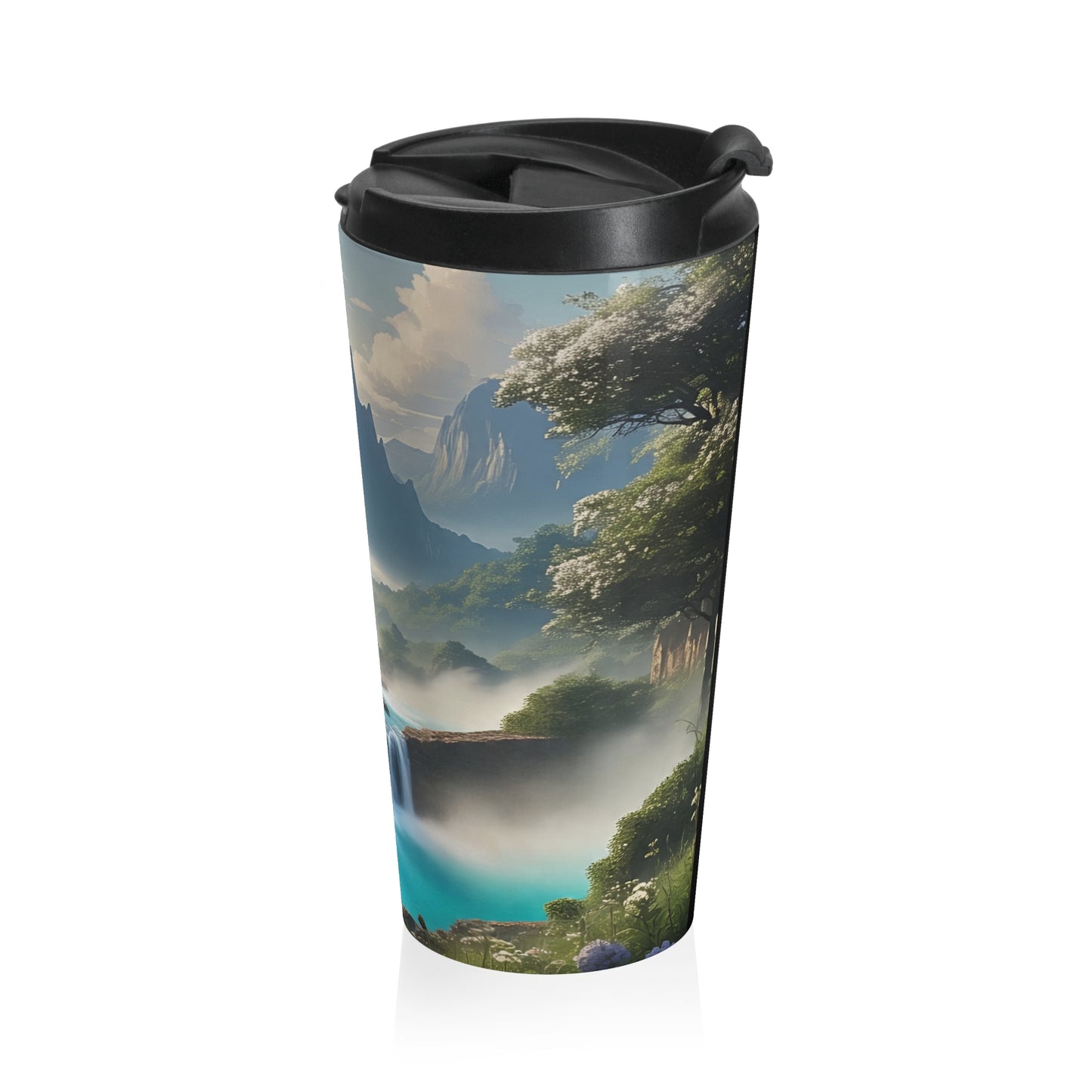 Nature-Inspired Stainless Steel Travel Mug, Scenic Travel Cup, Outdoor Coffee Tumbler, Adventure Gift, Nature Lover Mug
