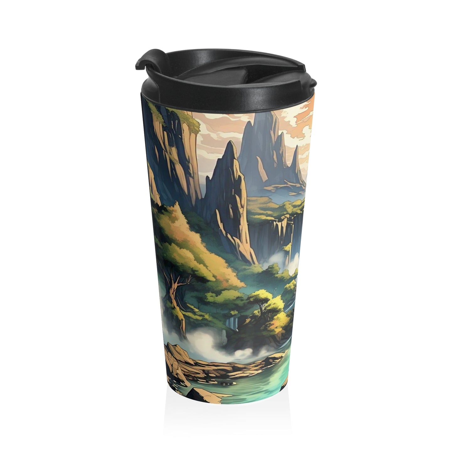 Nature-Themed Stainless Steel Travel Mug, Adventure Mug, Outdoor Gift, Camping Accessory, Eco-Friendly Coffee Cup
