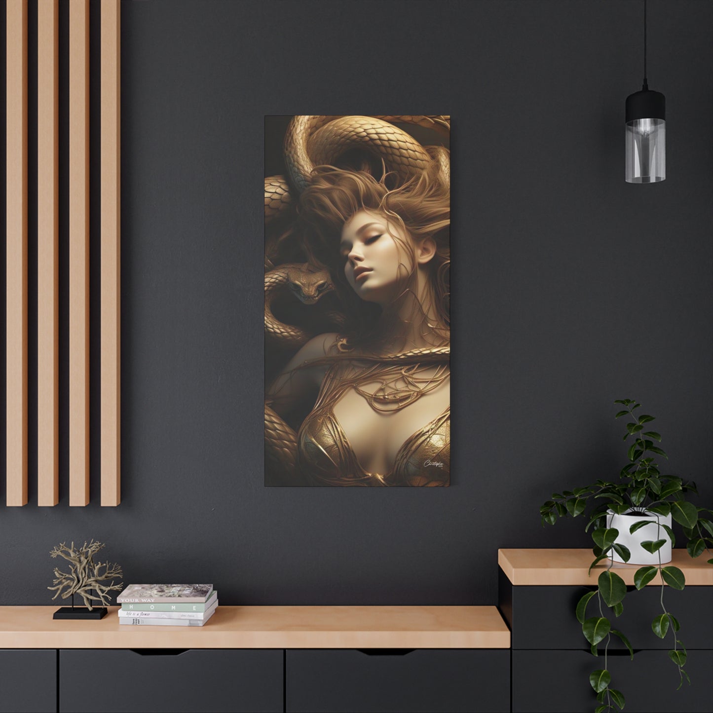 Goddess of Serpents Canvas Art - Stretched Matte Wall Decor