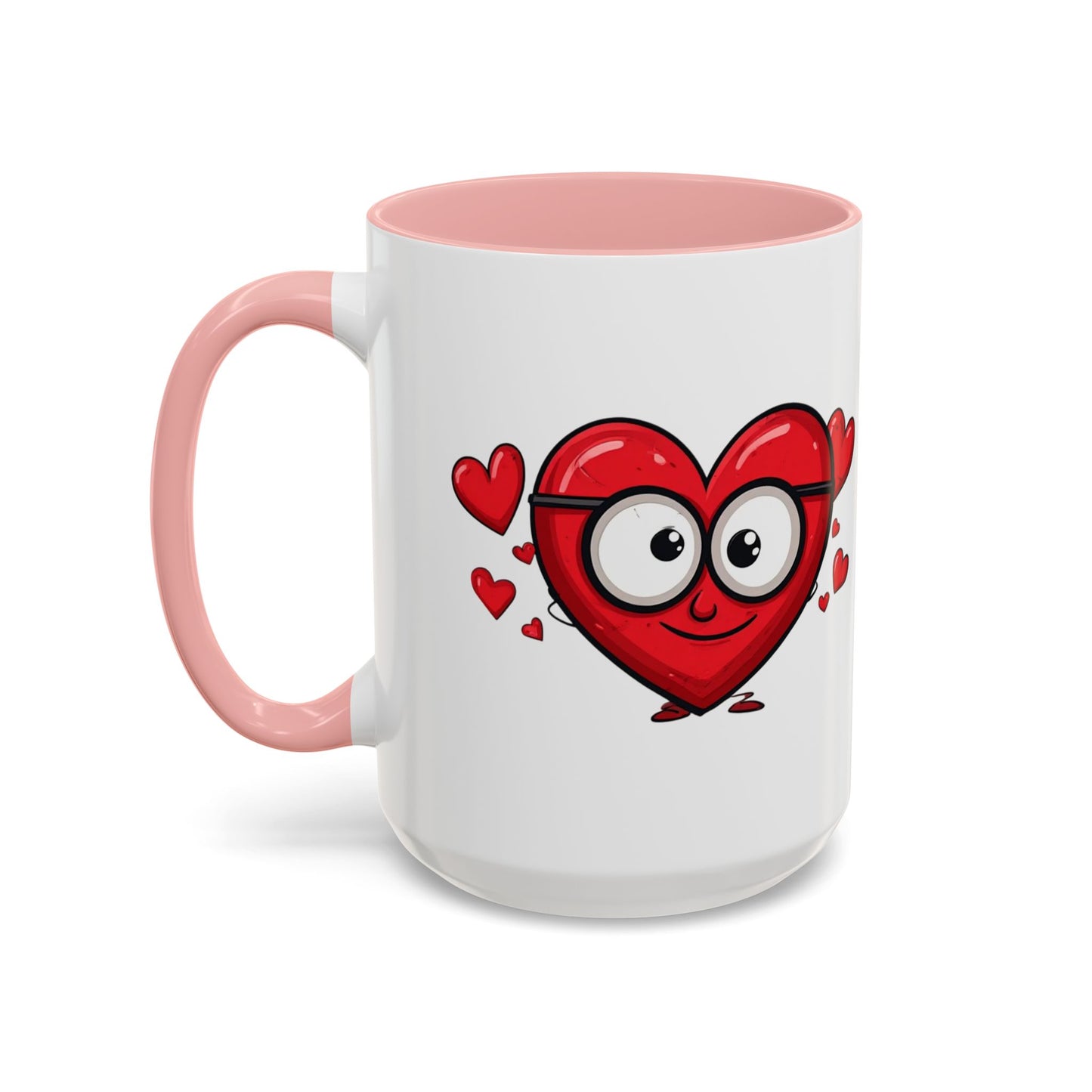 Cute Cartoon Heart Coffee Mug — Valentine Love Accent Mug (11/15oz)