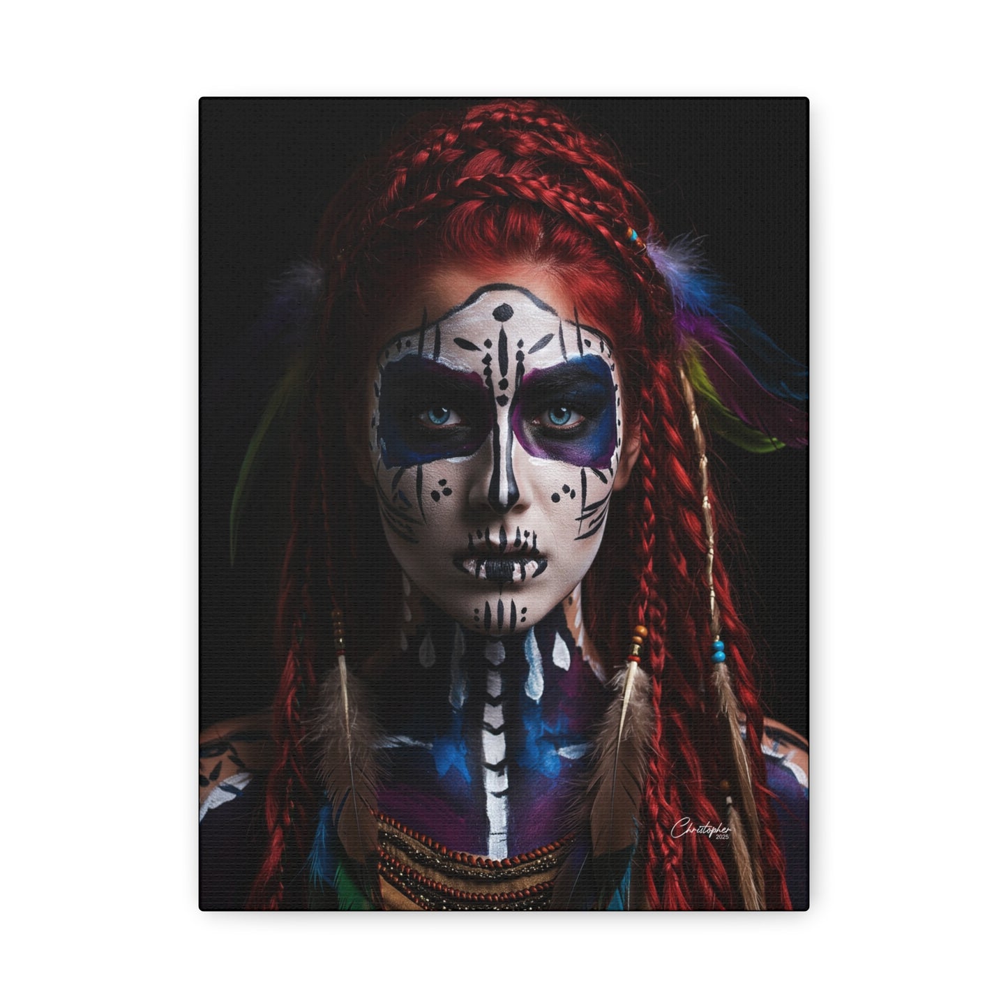 Colorful Tribal Art Canvas Print - Bohemian Home Decor