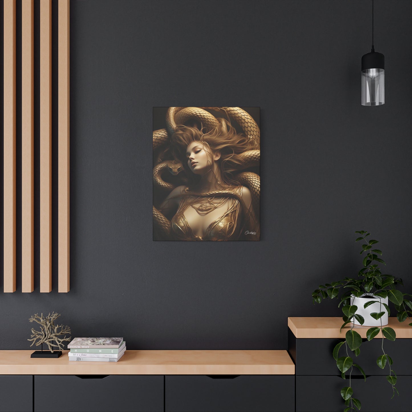 Goddess of Serpents Canvas Art - Stretched Matte Wall Decor