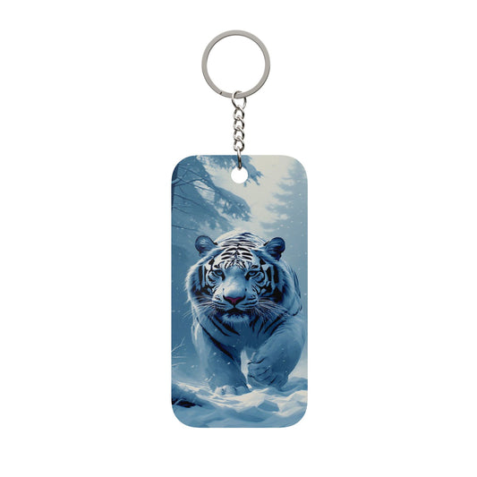 White Tiger Winter Keychain Charm