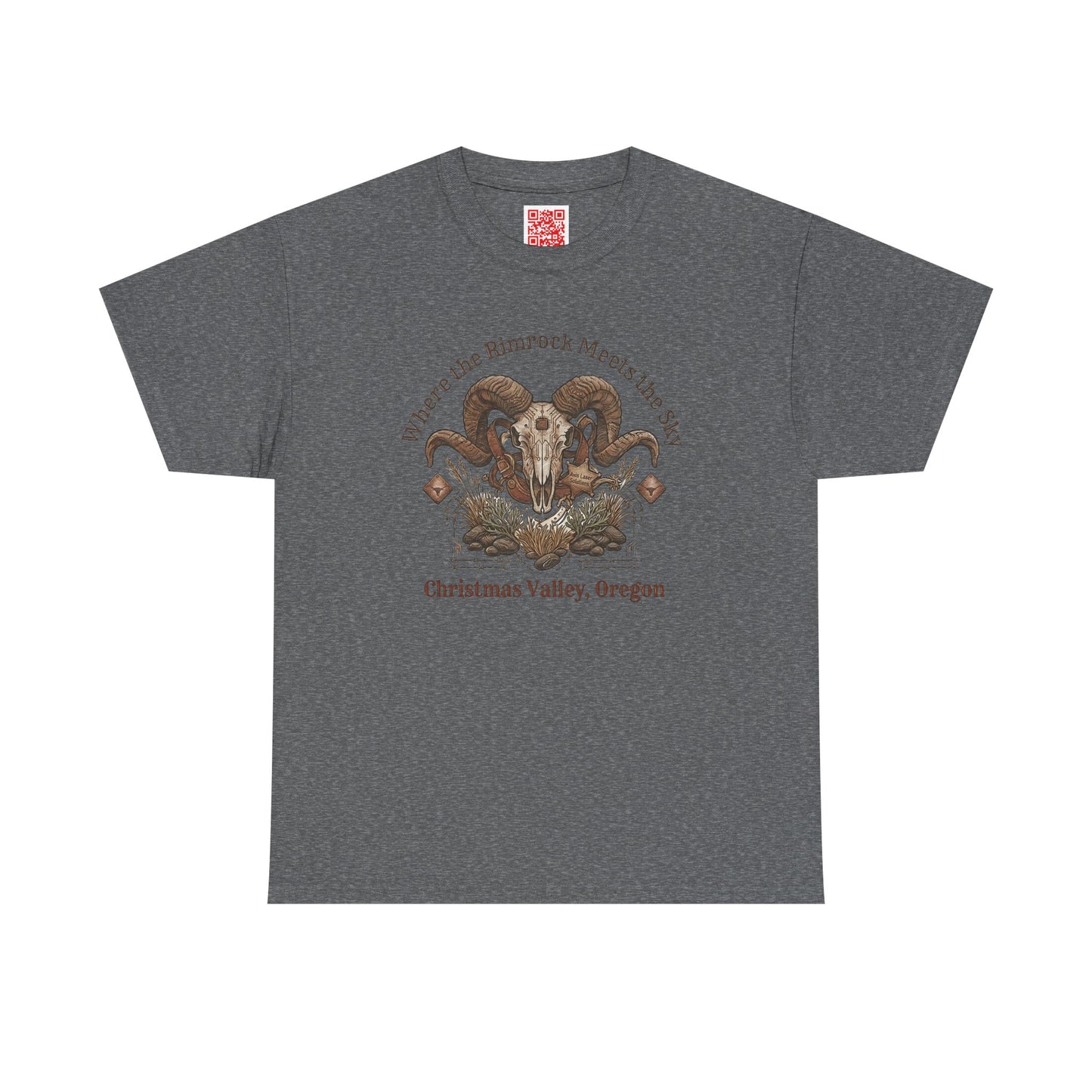 Ram Skull Graphic Tee Double Sided — 'Chestnut Valley, Oregon' Vintage Occult Shirt
