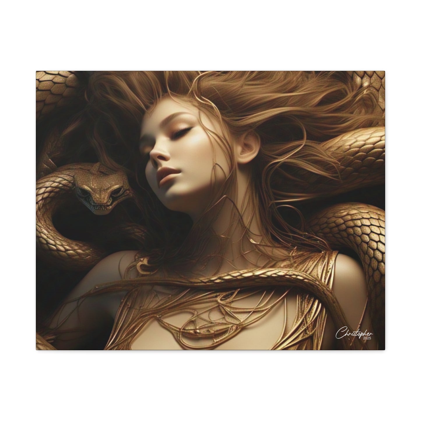 Goddess of Serpents Canvas Art - Stretched Matte Wall Decor