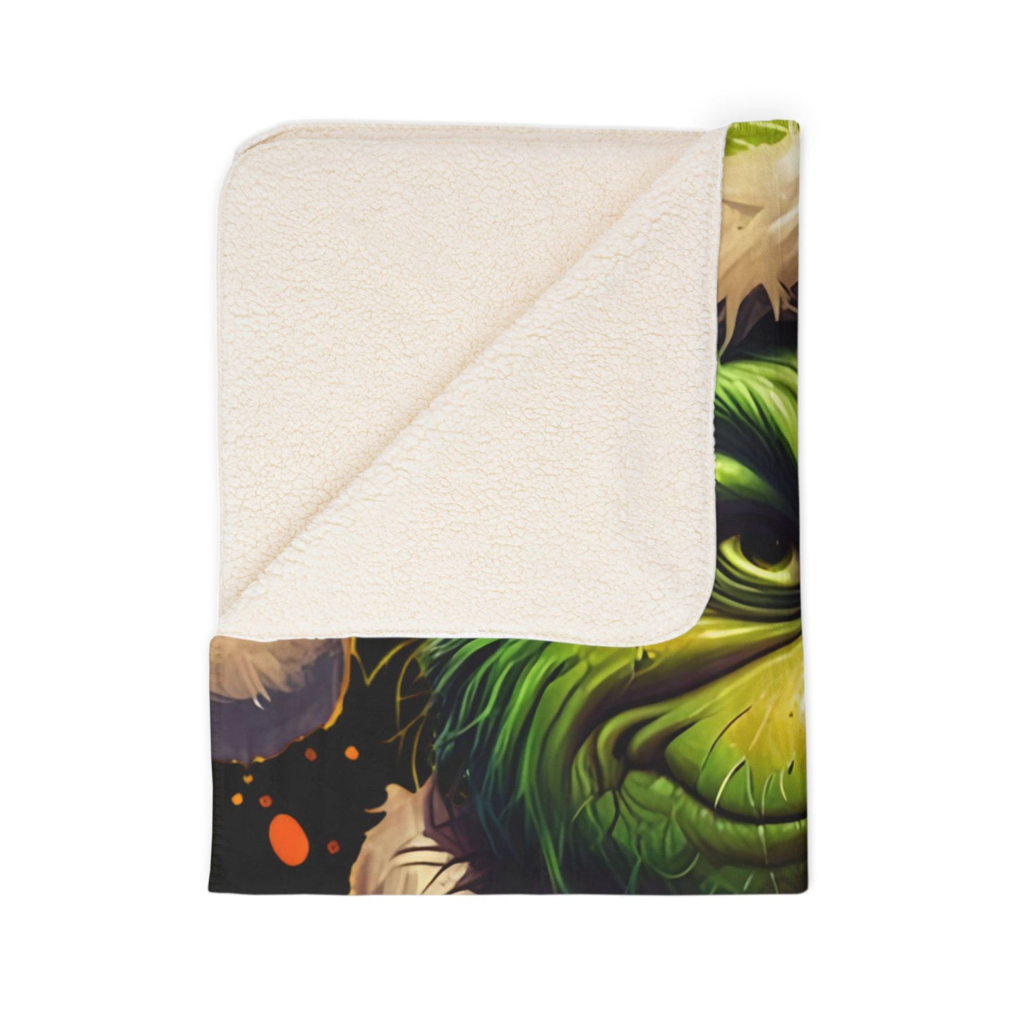 Grinch Christmas Sherpa Blanket — Cozy Holiday Fleece Throw