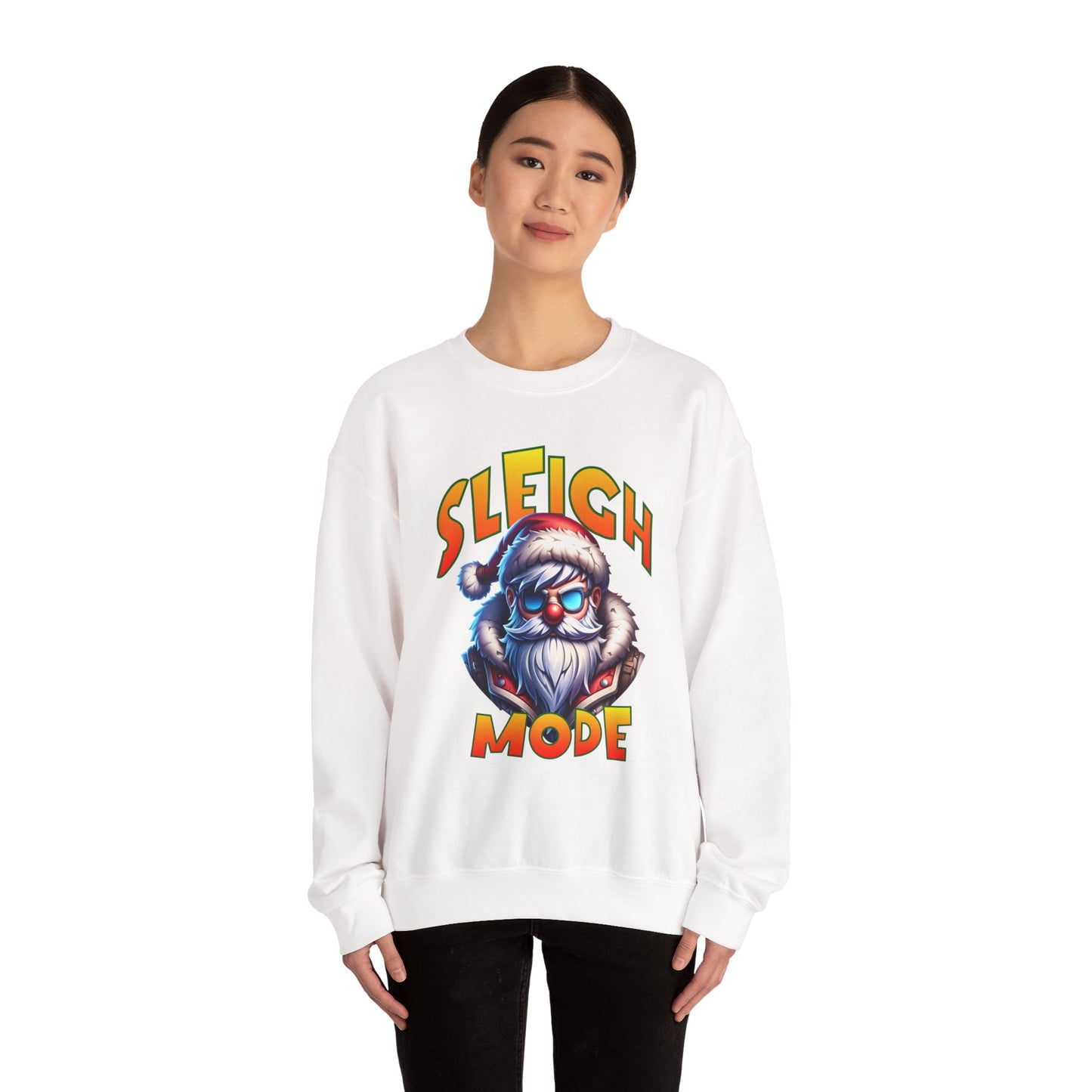 Sleigh Mode Sweatshirt — Cool Santa Graphic Holiday Crewneck