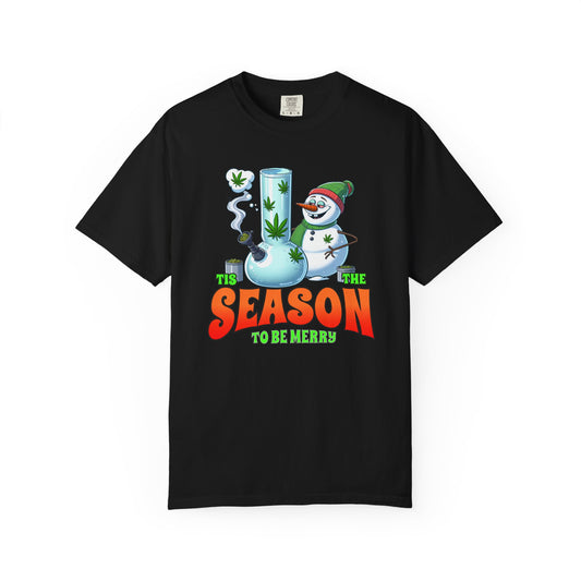 Holiday Cannabis Fun T-Shirt | Merry Season Tee, Unisex Gift, Party Apparel, 420 Friendly, Winter Social Wear