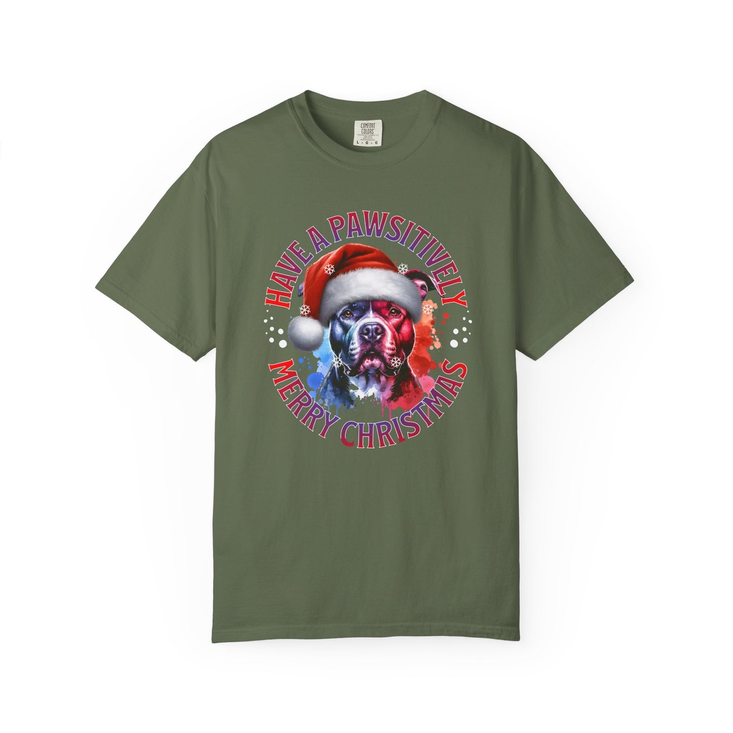 Have a Pawsitively Merry Christmas Pit Bull T-Shirt — Santa Dog Holiday Tee