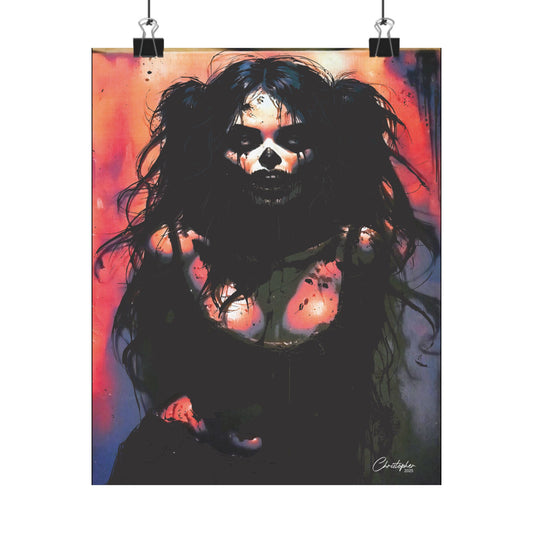 Laser Engraved Original Art Gothic Wall Art Poster, Edgy Home Decor, Alternative Aesthetic Prints, Halloween Decor, Unique Gift Idea