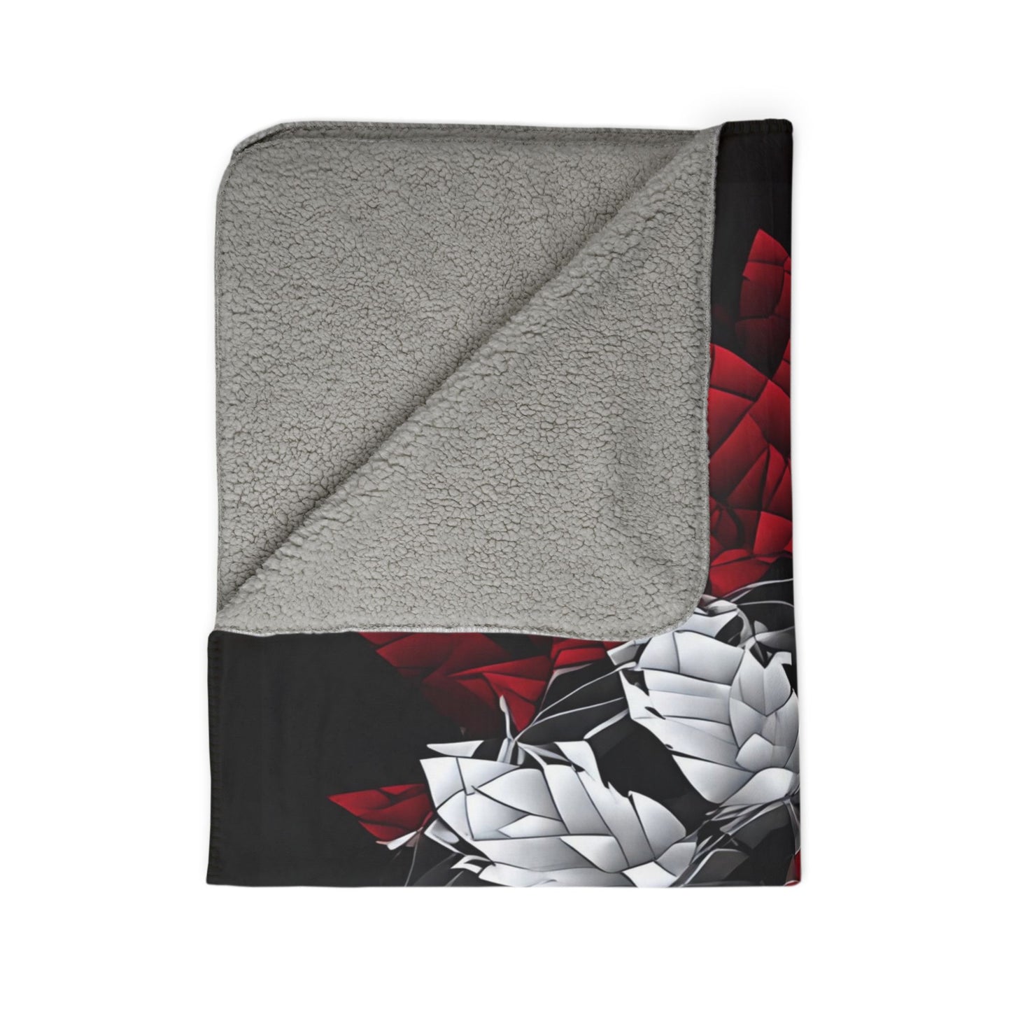 Red & White Mandala Fleece Sherpa Blanket