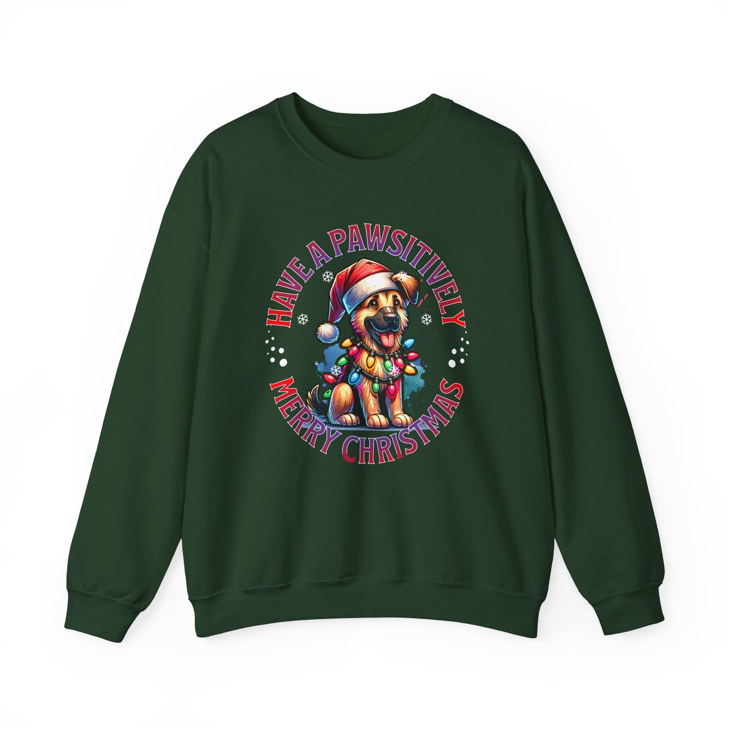 Christmas German Shepard Sweatshirt – "Have a Pawsitively Merry Christmas" Crewneck