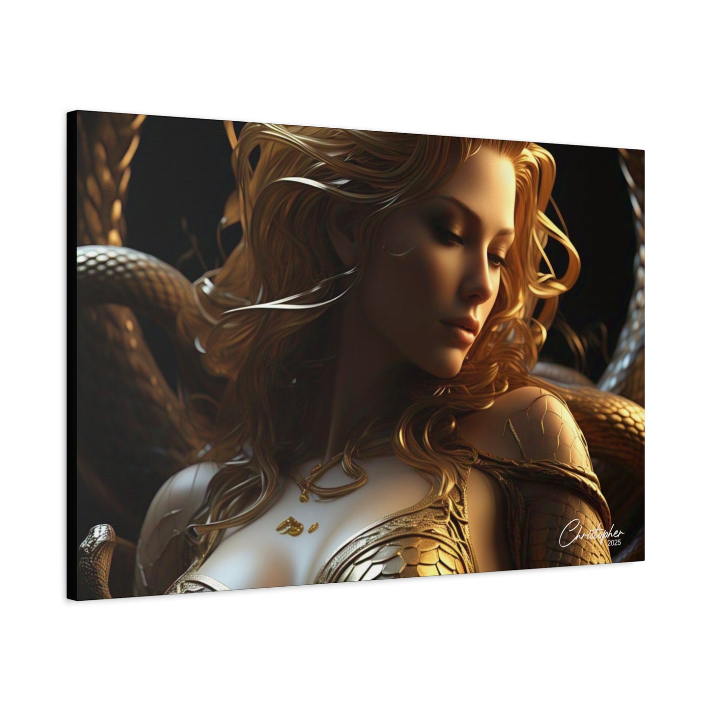Fantasy Art Canvas Print - Serpent Goddess Home Decor