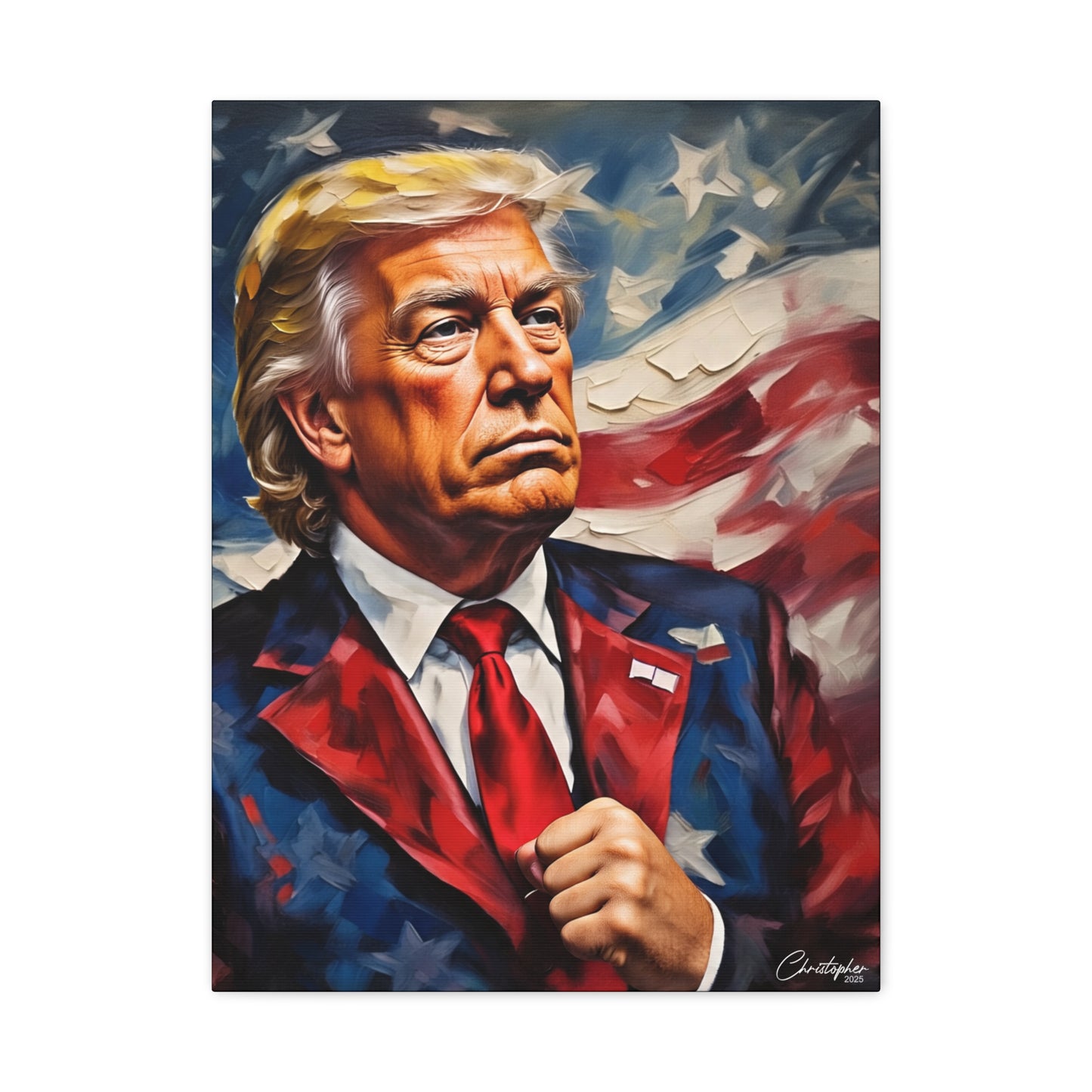Patriotic Canvas Art, Stretched Wall Decor, Home Office, Gifts for Republicans, Political Enthusiasts, Americana Artwork