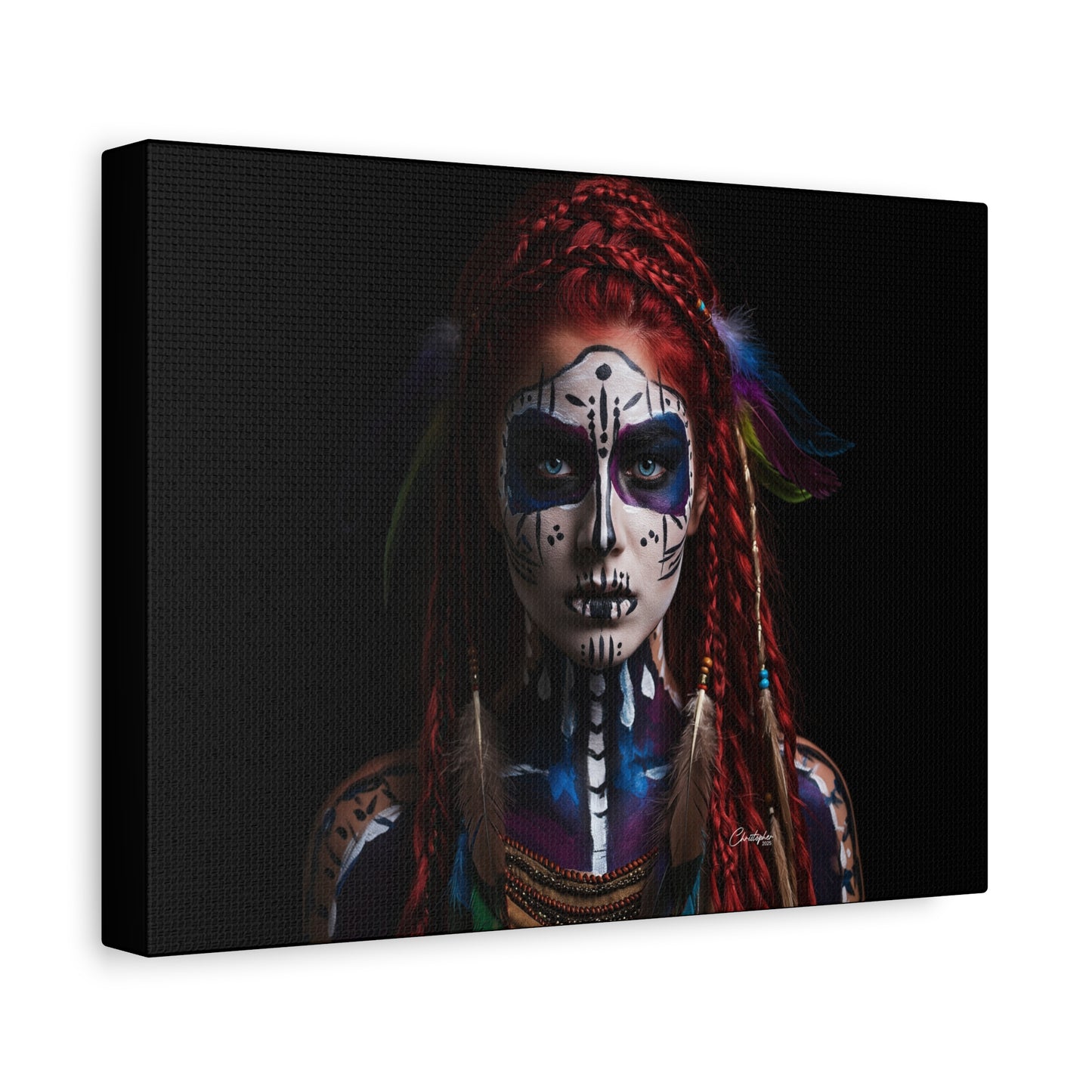Colorful Tribal Art Canvas Print - Bohemian Home Decor